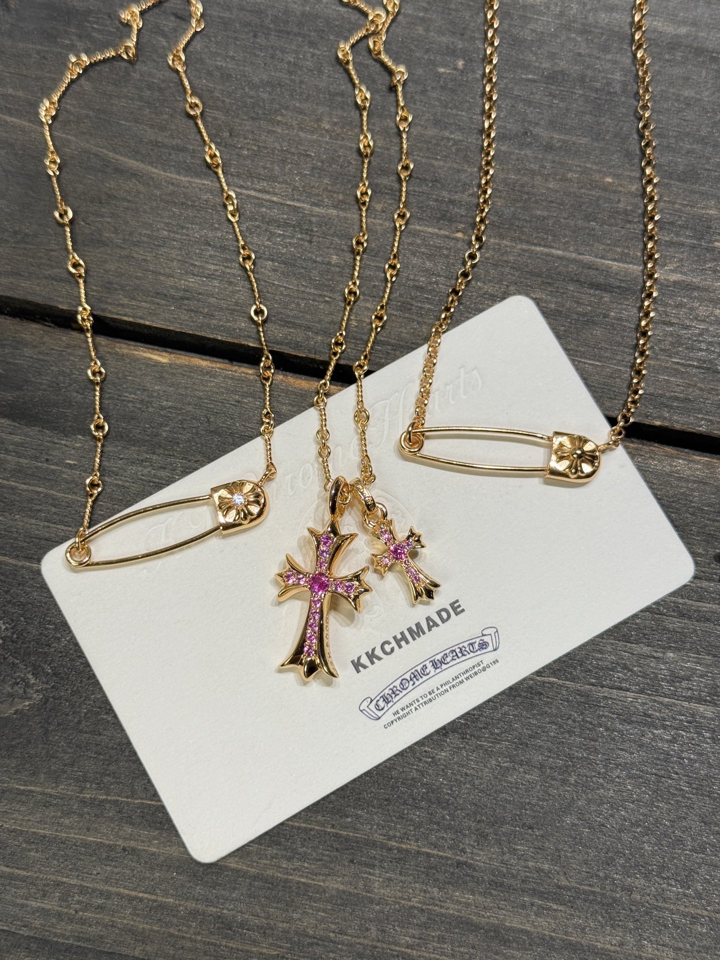 Custom Gold-Plated Diamond Setting, Necklace Pendant