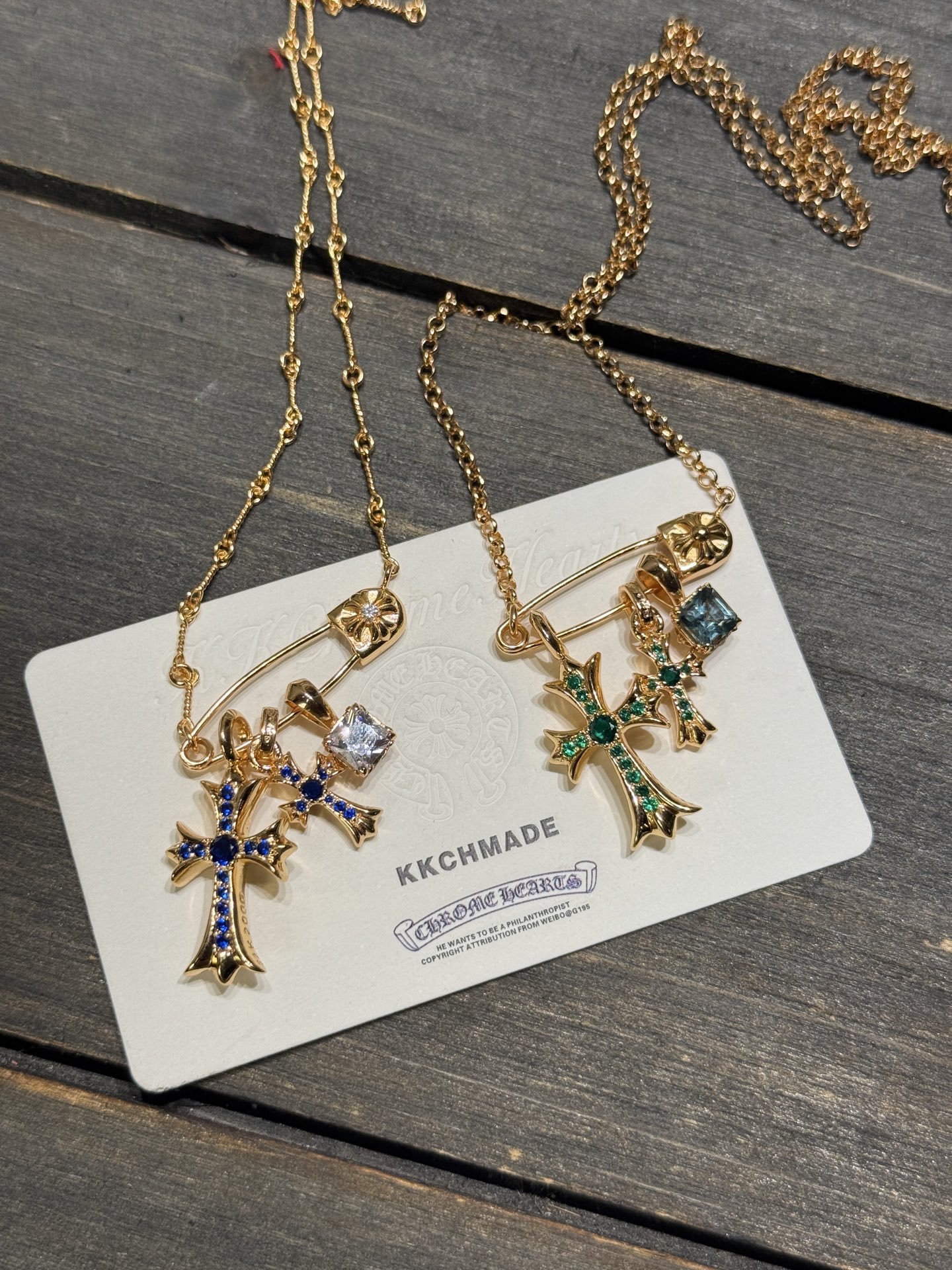 Custom Gold-Plated Diamond Setting, Necklace Pendant