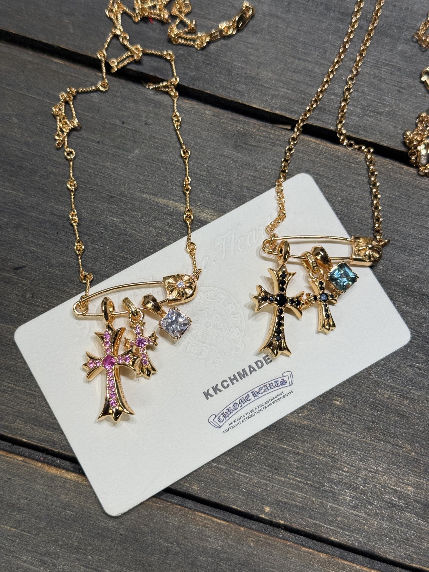Custom Gold-Plated Diamond Setting, Necklace Pendant
