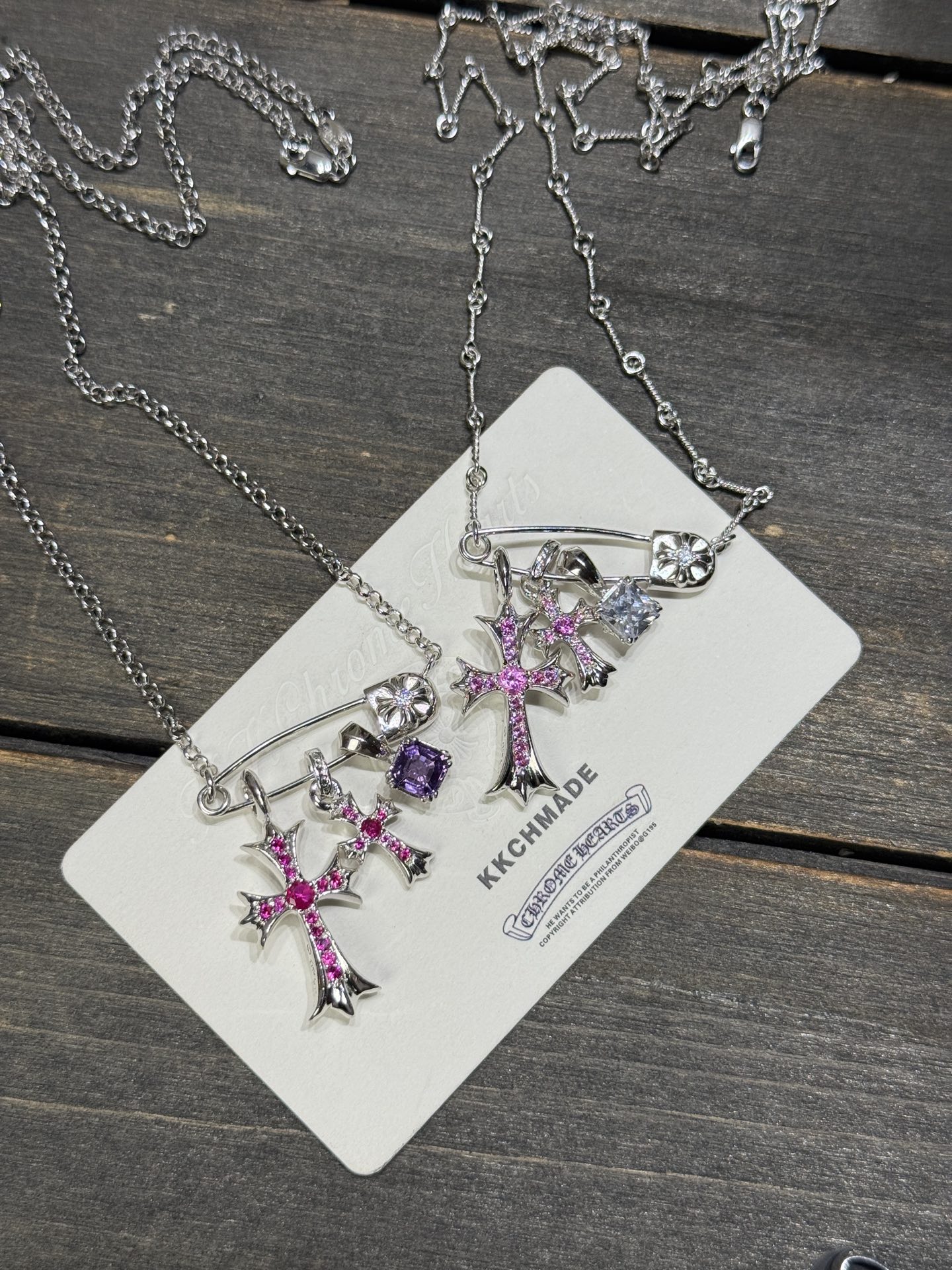 Custom Gold-Plated Diamond Setting, Necklace Pendant