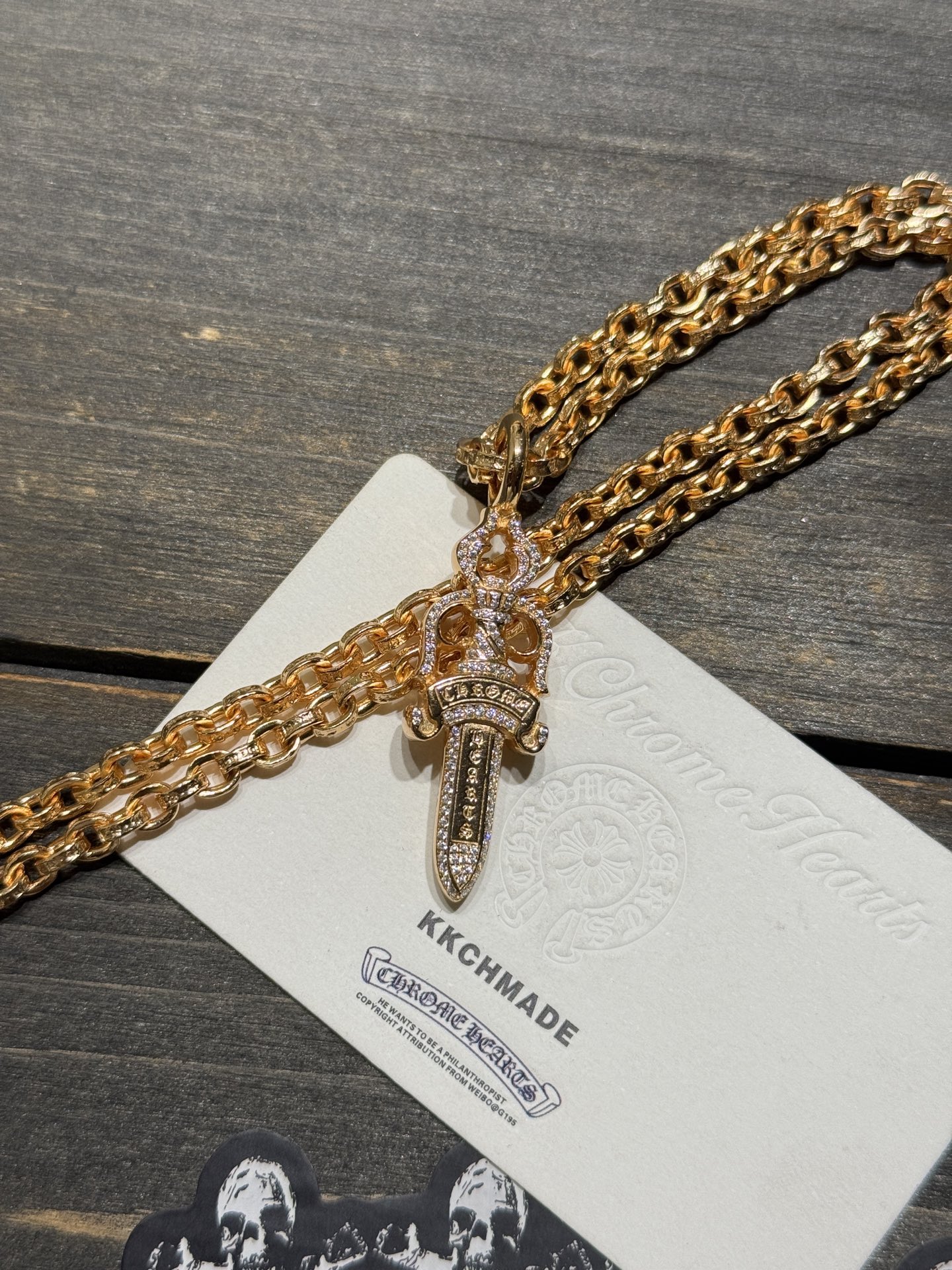 Gold-plated diamond-set customization, 22k real gold customization, necklace pendant