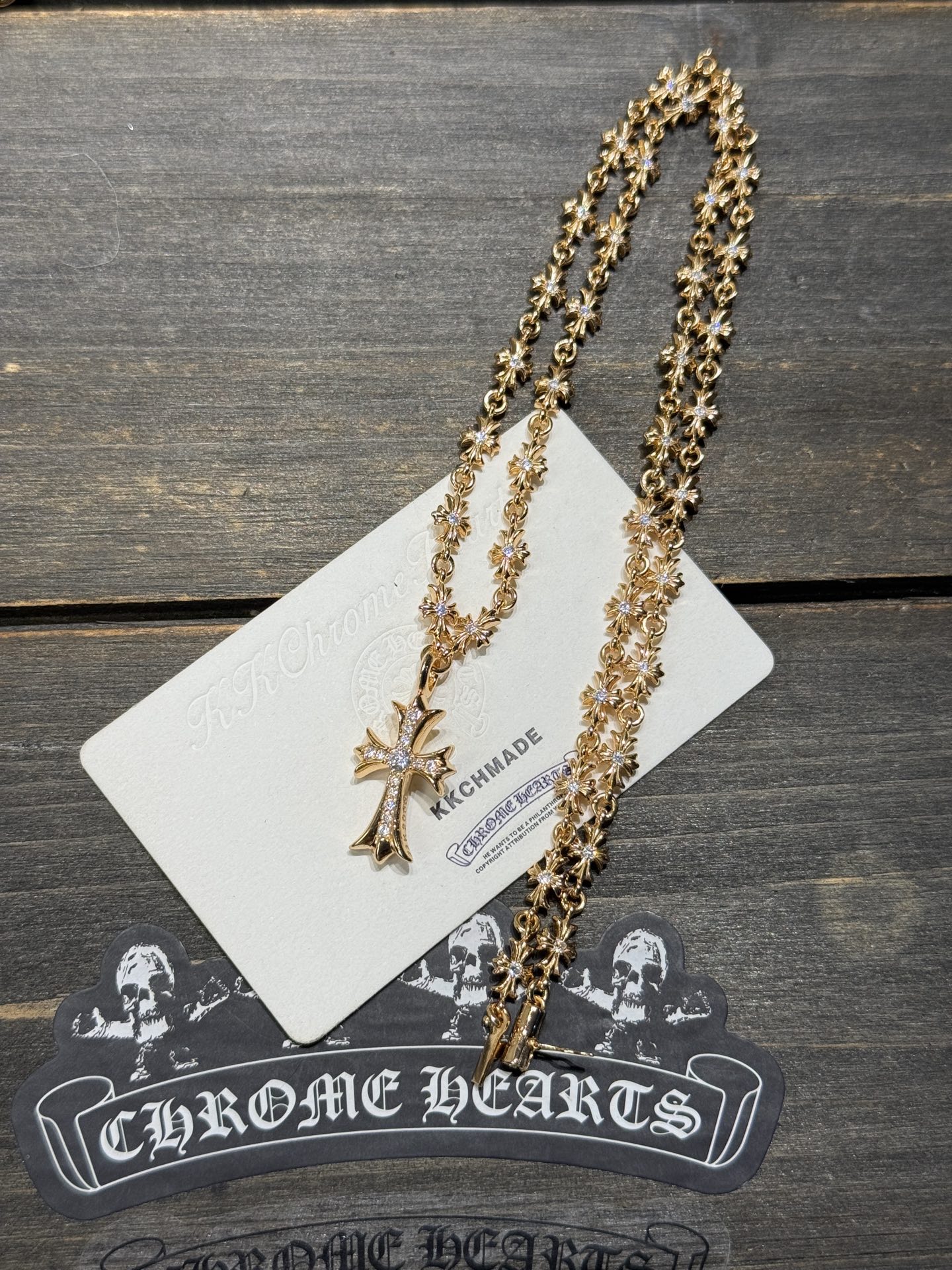 Gold-plated diamond-set customization, 22k real gold customization, necklace pendant