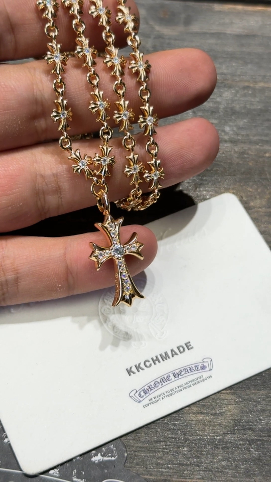 Gold-plated diamond-set customization, 22k real gold customization, necklace pendant