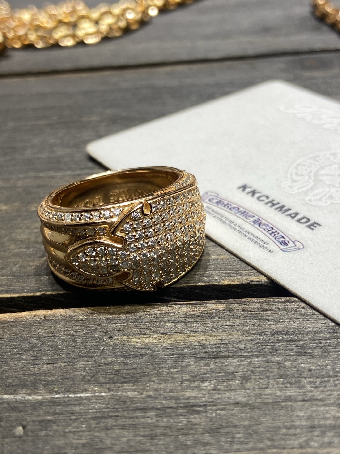 Ring, Gold-Plated Diamond Custom, Custom 22k Solid Gold