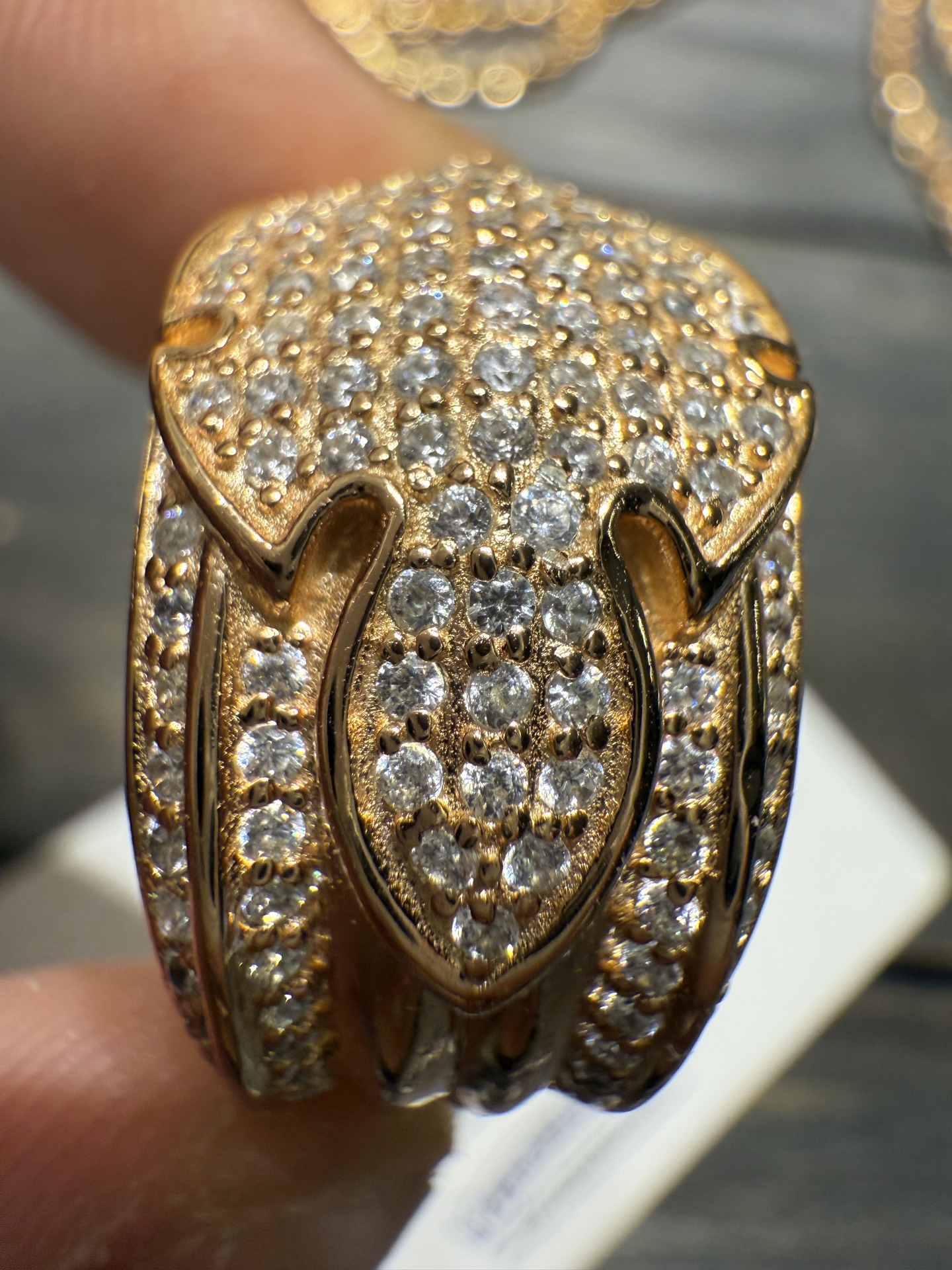 Ring, Gold-Plated Diamond Custom, Custom 22k Solid Gold