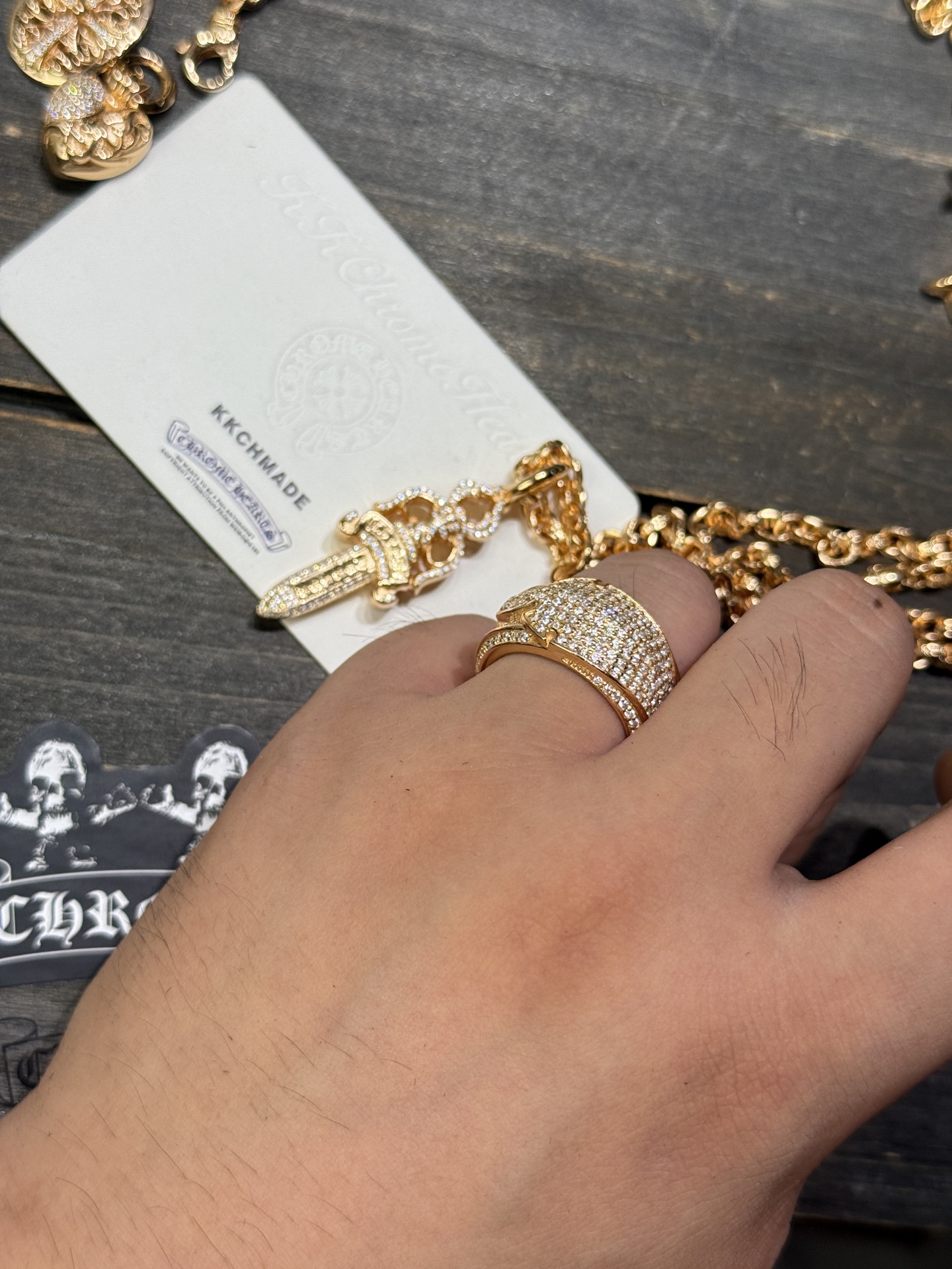 Ring, Gold-Plated Diamond Custom, Custom 22k Solid Gold