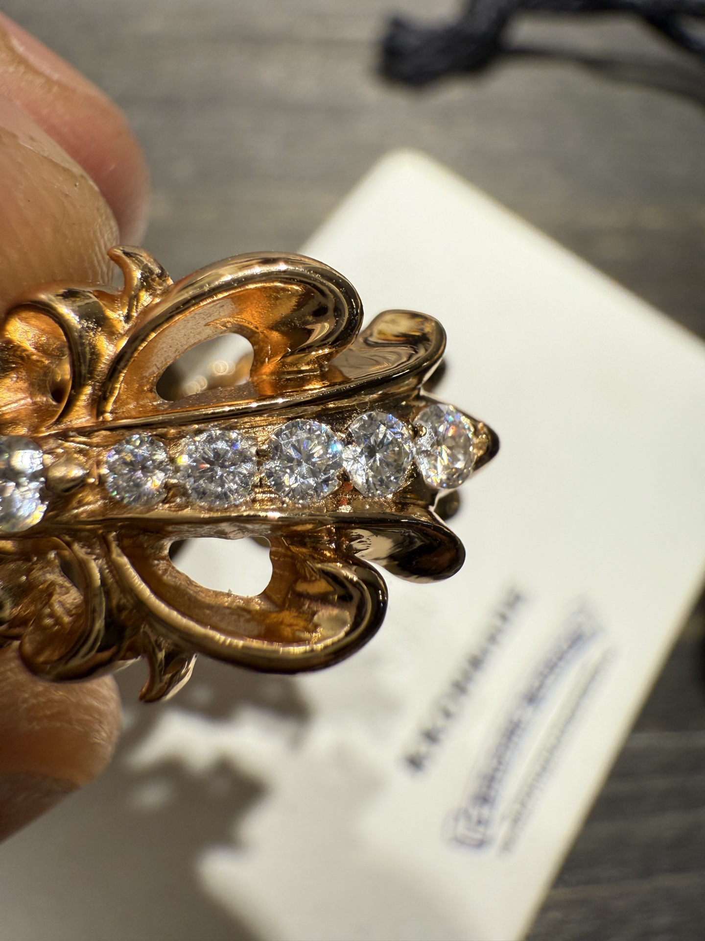 Ring, Gold-Plated Diamond Custom, Custom 22k Solid Gold
