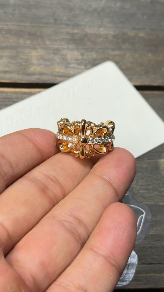 Ring, Gold-Plated Diamond Custom, Custom 22k Solid Gold