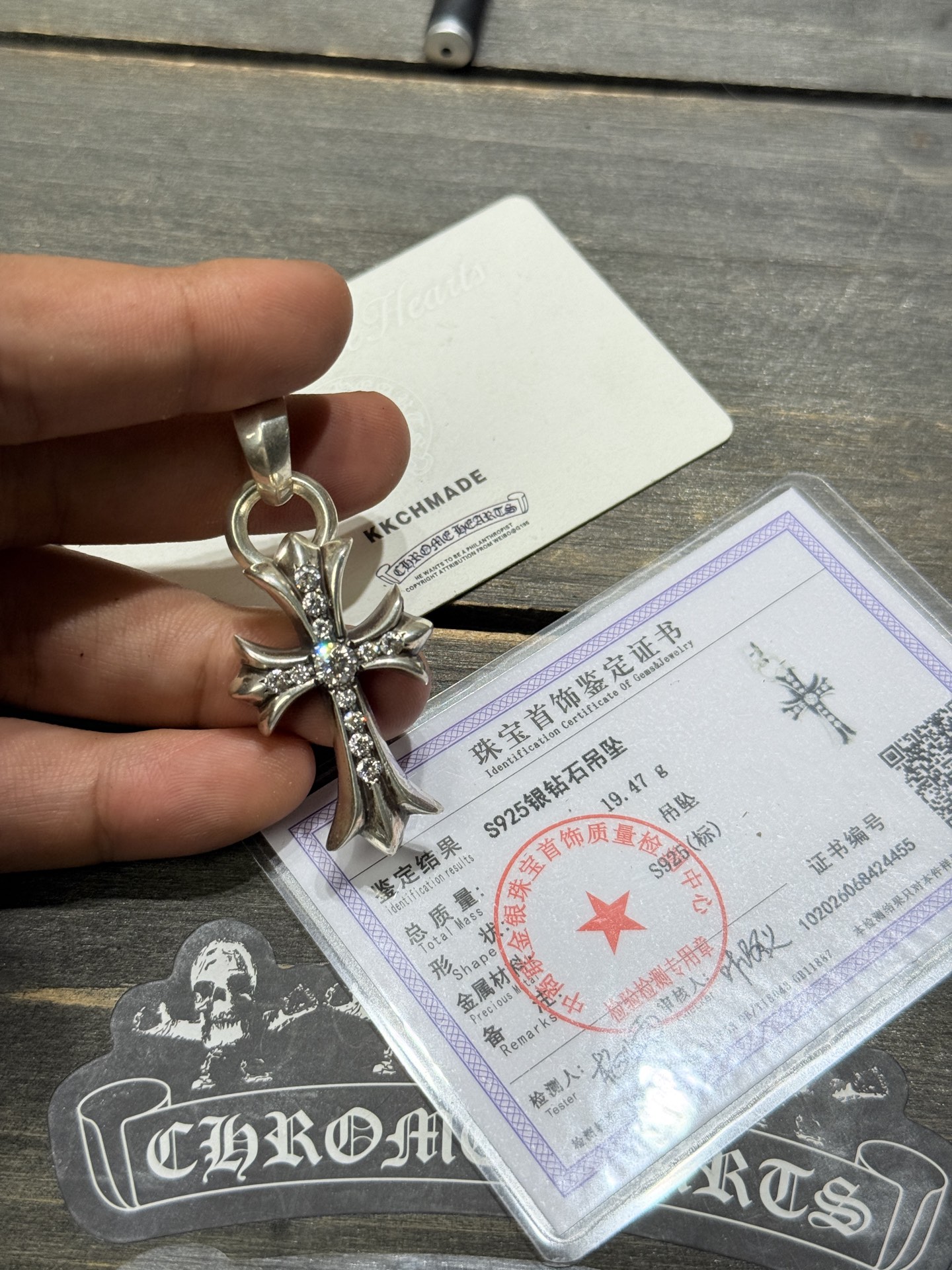 Necklace Pendant, 925 Silver Diamond Custom