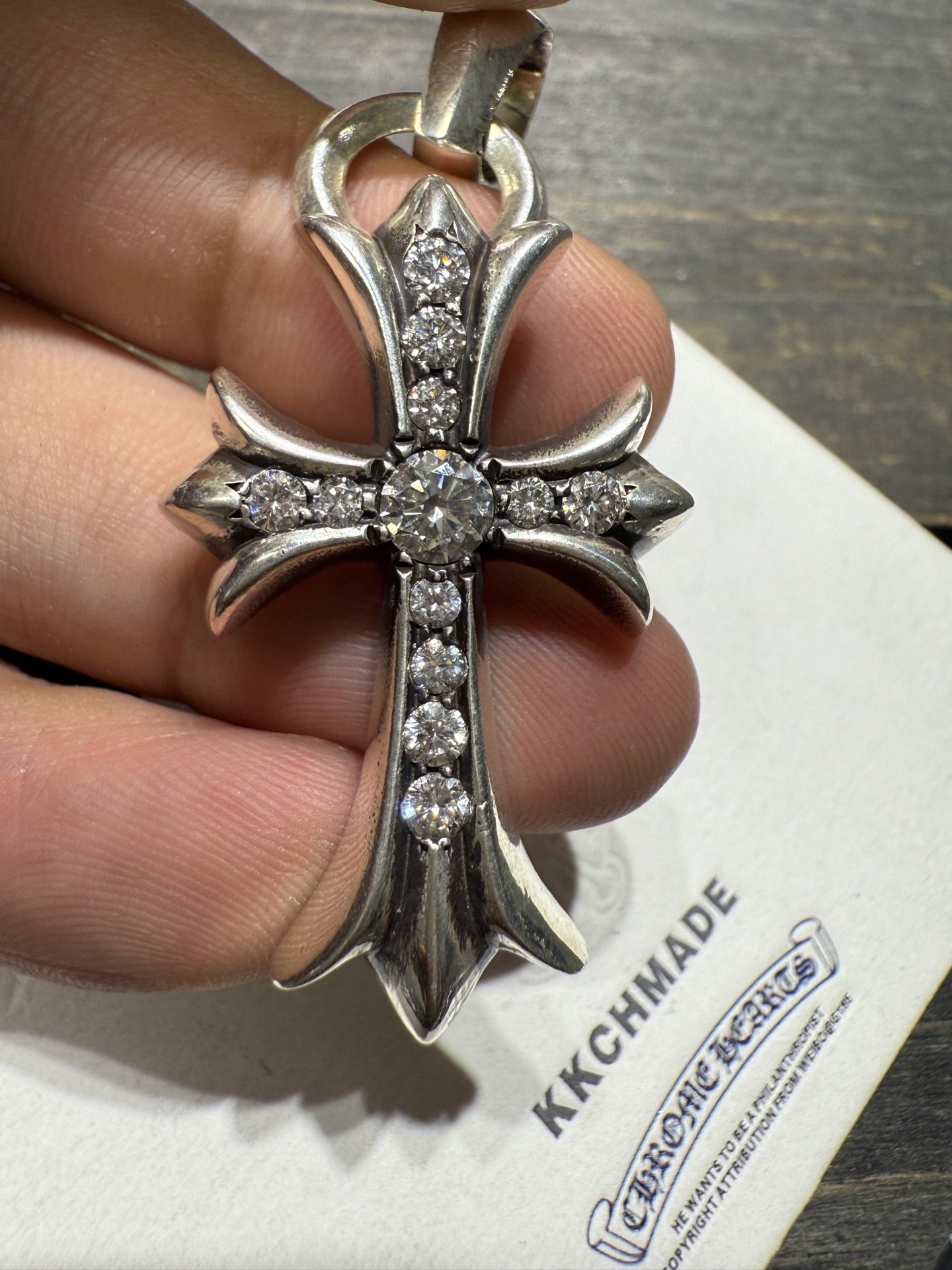 Necklace Pendant, 925 Silver Diamond Custom