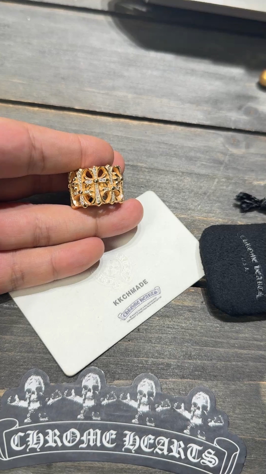 Ring, Custom Gold-Plated Diamond Setting