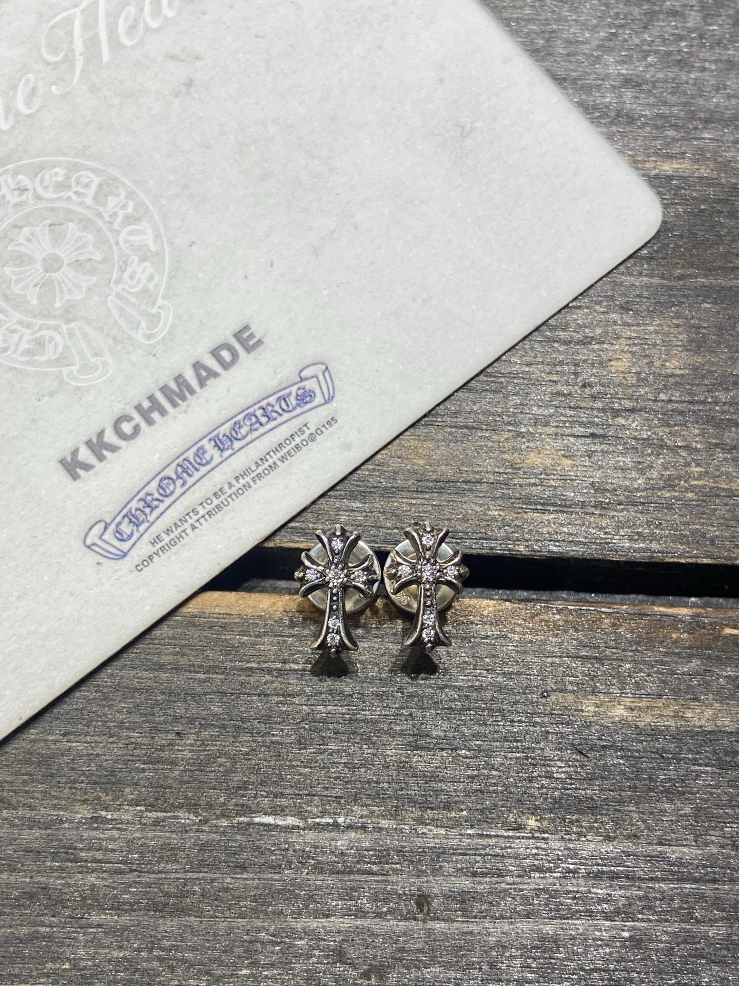 Earrings, 925 silver with diamond customization