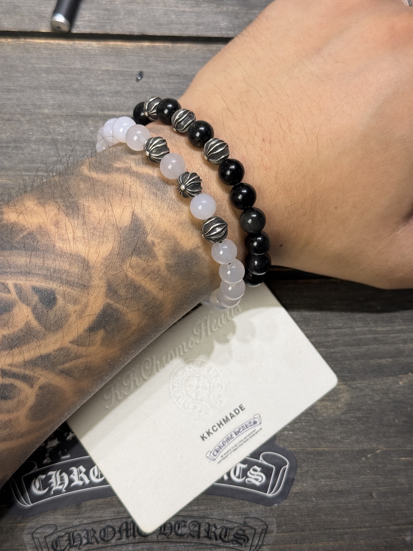 Silver bead bracelet