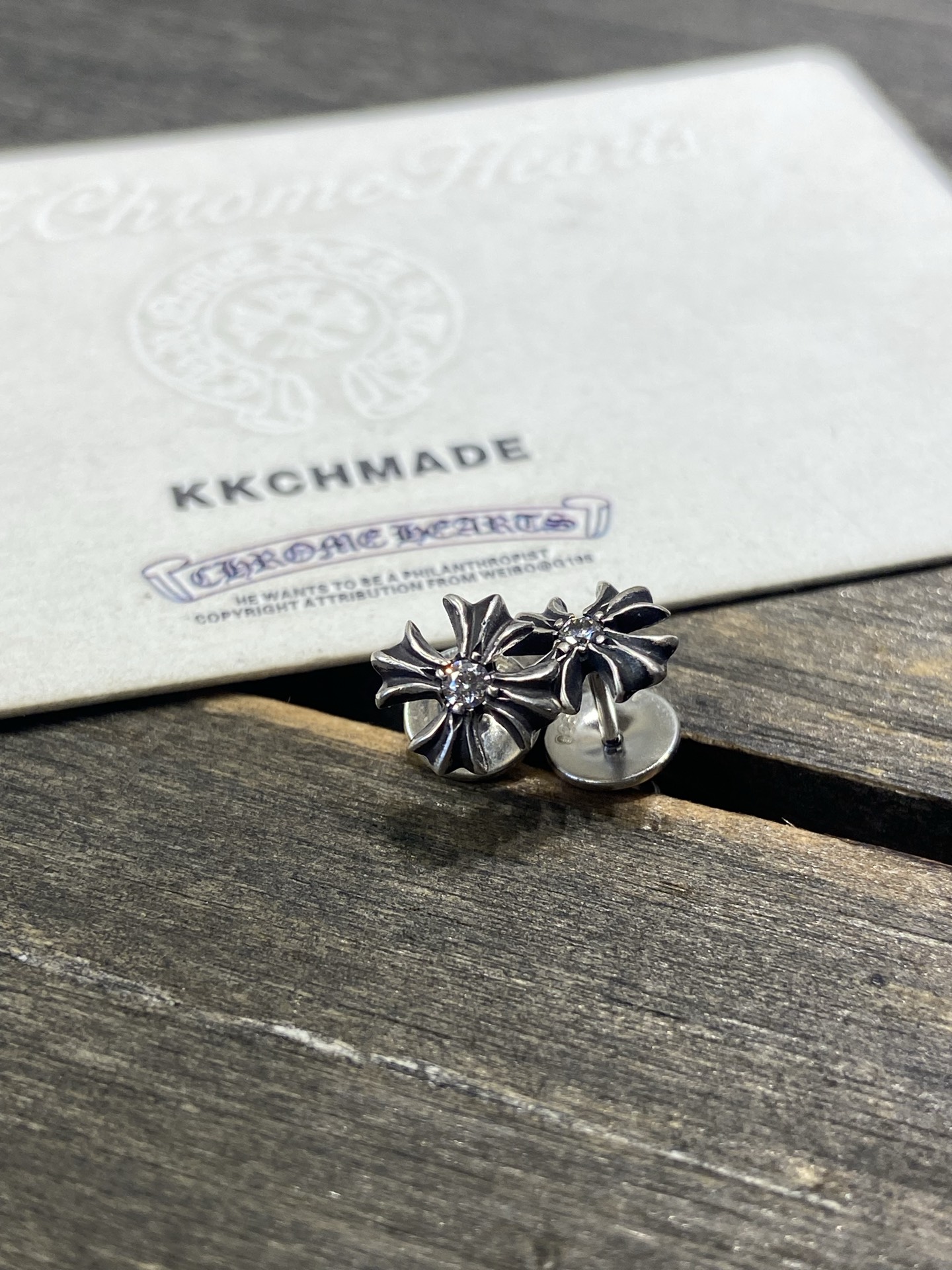 Earrings, 925 silver with diamond customization