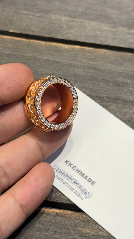 Ring, Custom Gold-Plated Diamond Setting