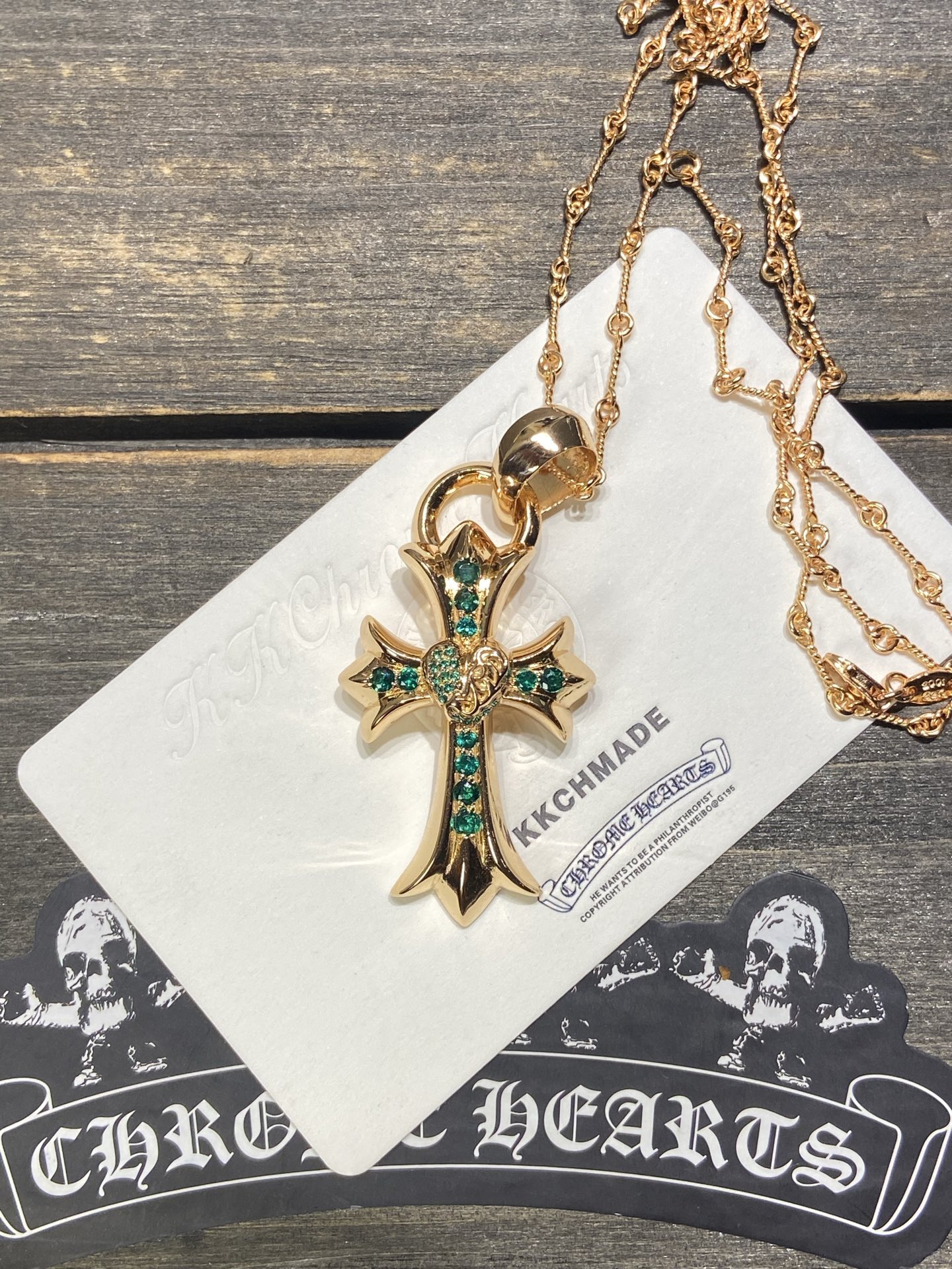 Custom Gold-Plated Diamond Setting, Necklace Pendant