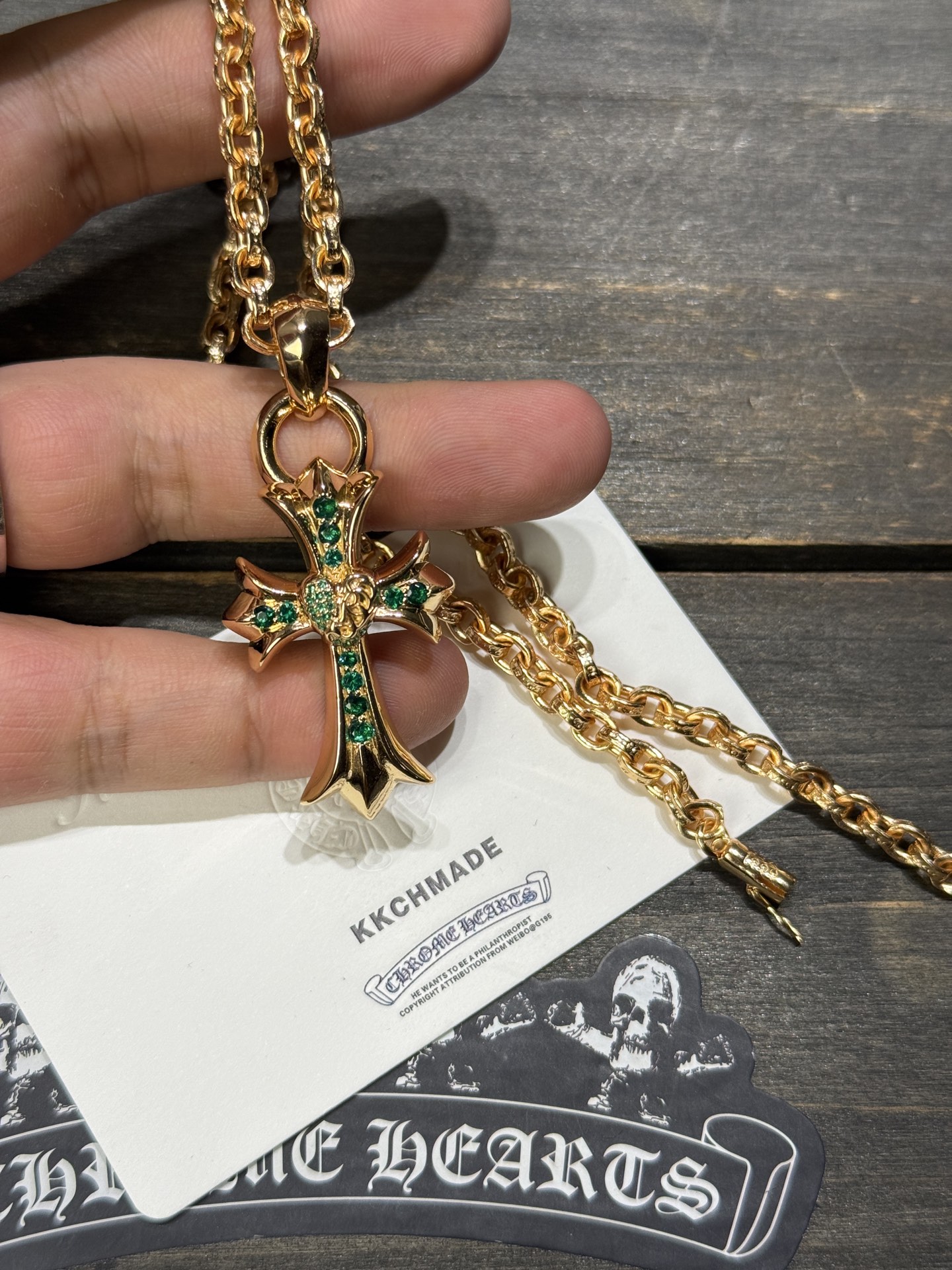 Custom Gold-Plated Diamond Setting, Necklace Pendant
