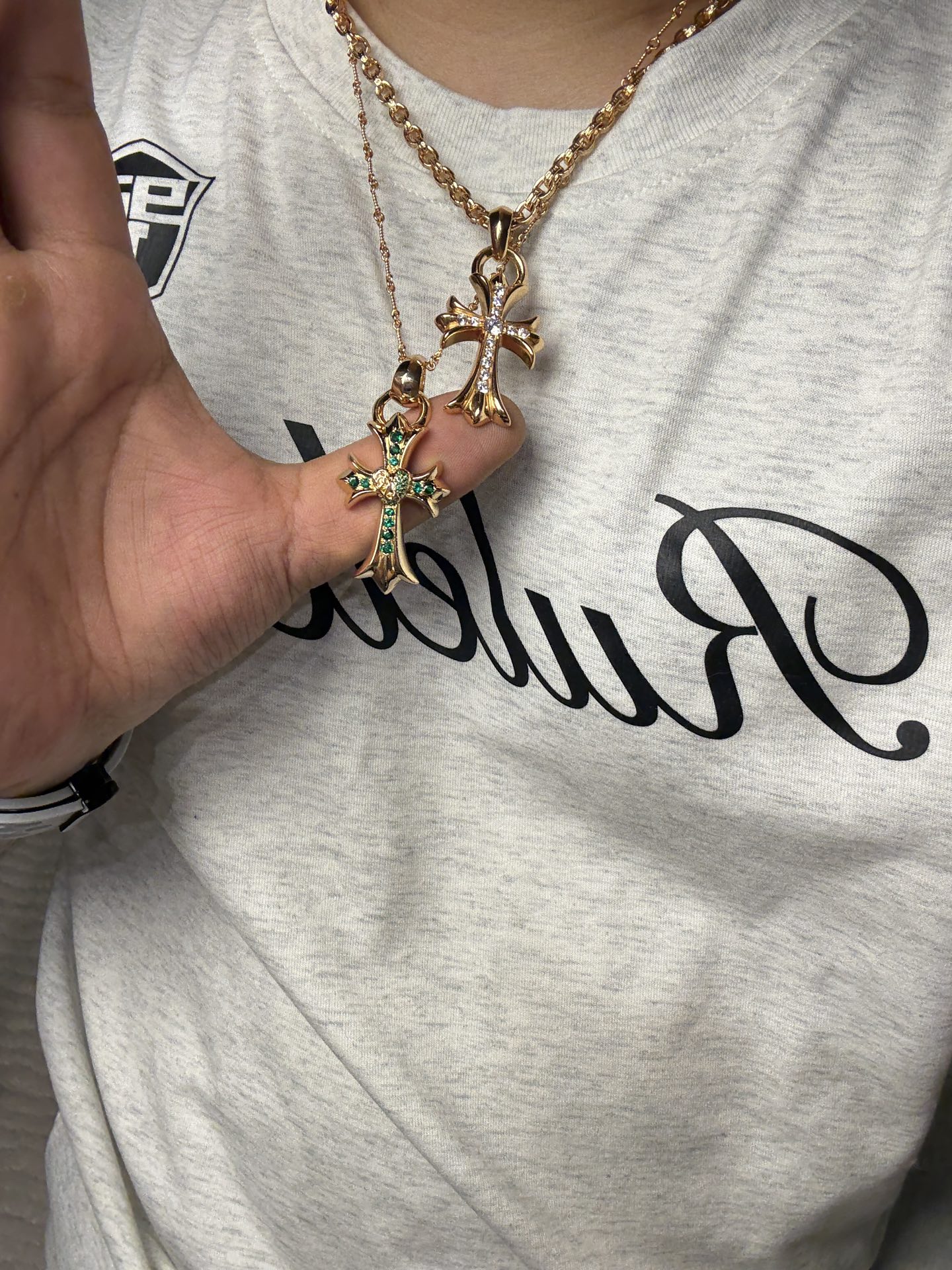 Custom Gold-Plated Diamond Setting, Necklace Pendant