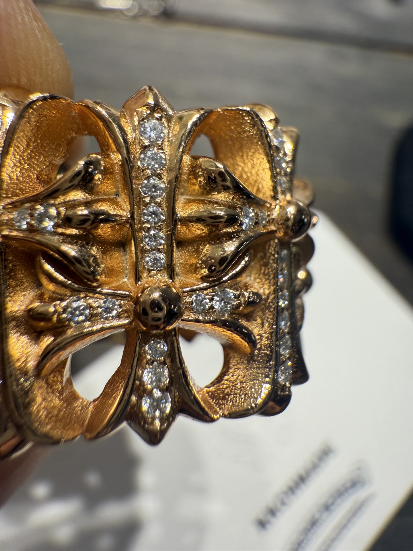 Ring, Gold-Plated Diamond Custom, Custom 22k Solid Gold