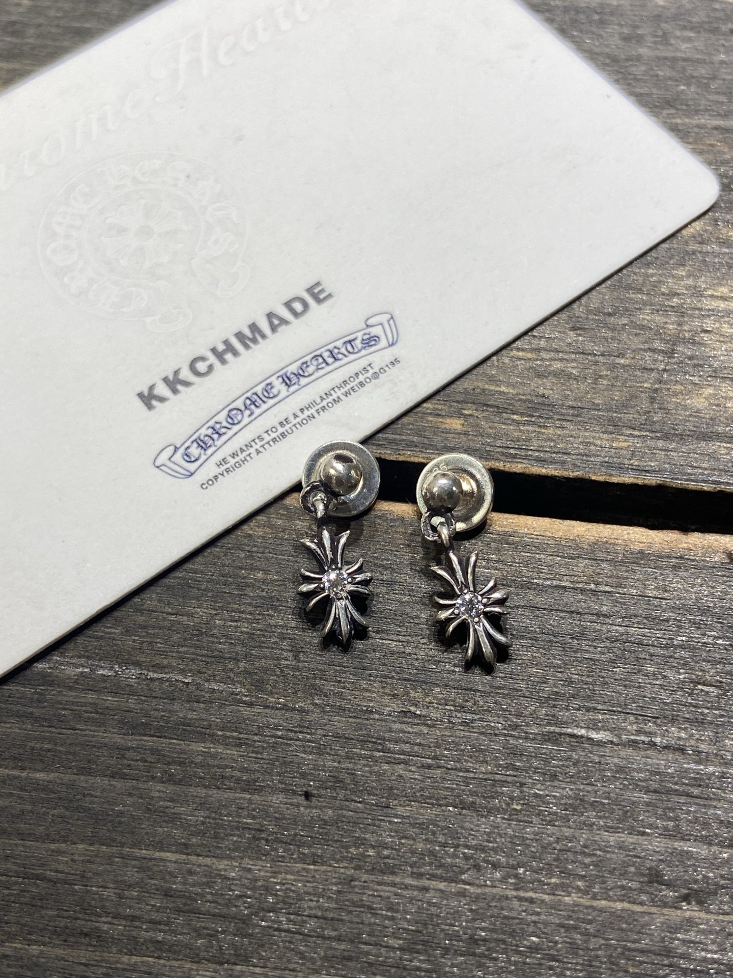 Earrings, 925 silver with diamond customization