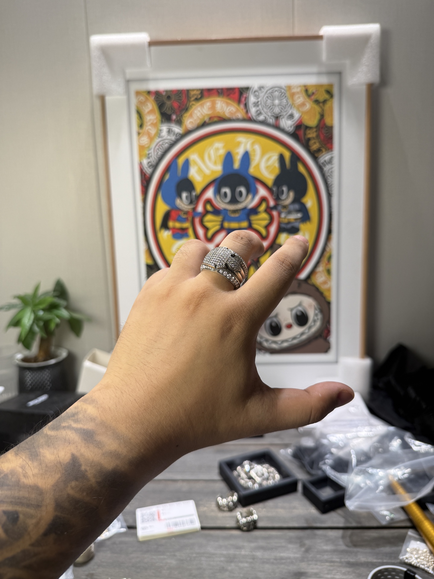 Rings, 925 silver with diamond customization