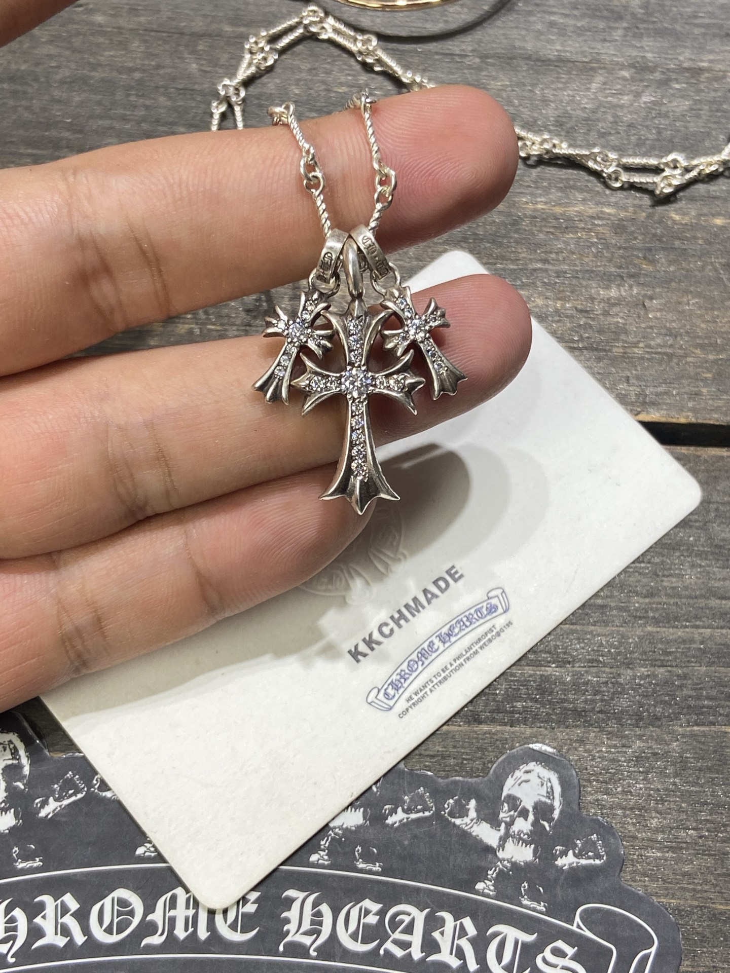 Necklace Pendant, 925 Silver Diamond Custom