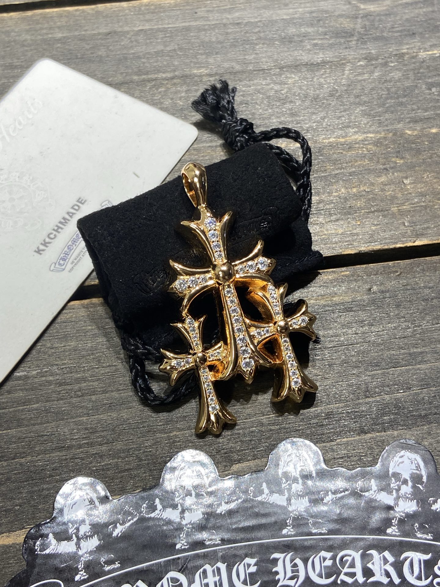 Custom Gold-Plated Diamond Setting, Necklace Pendant
