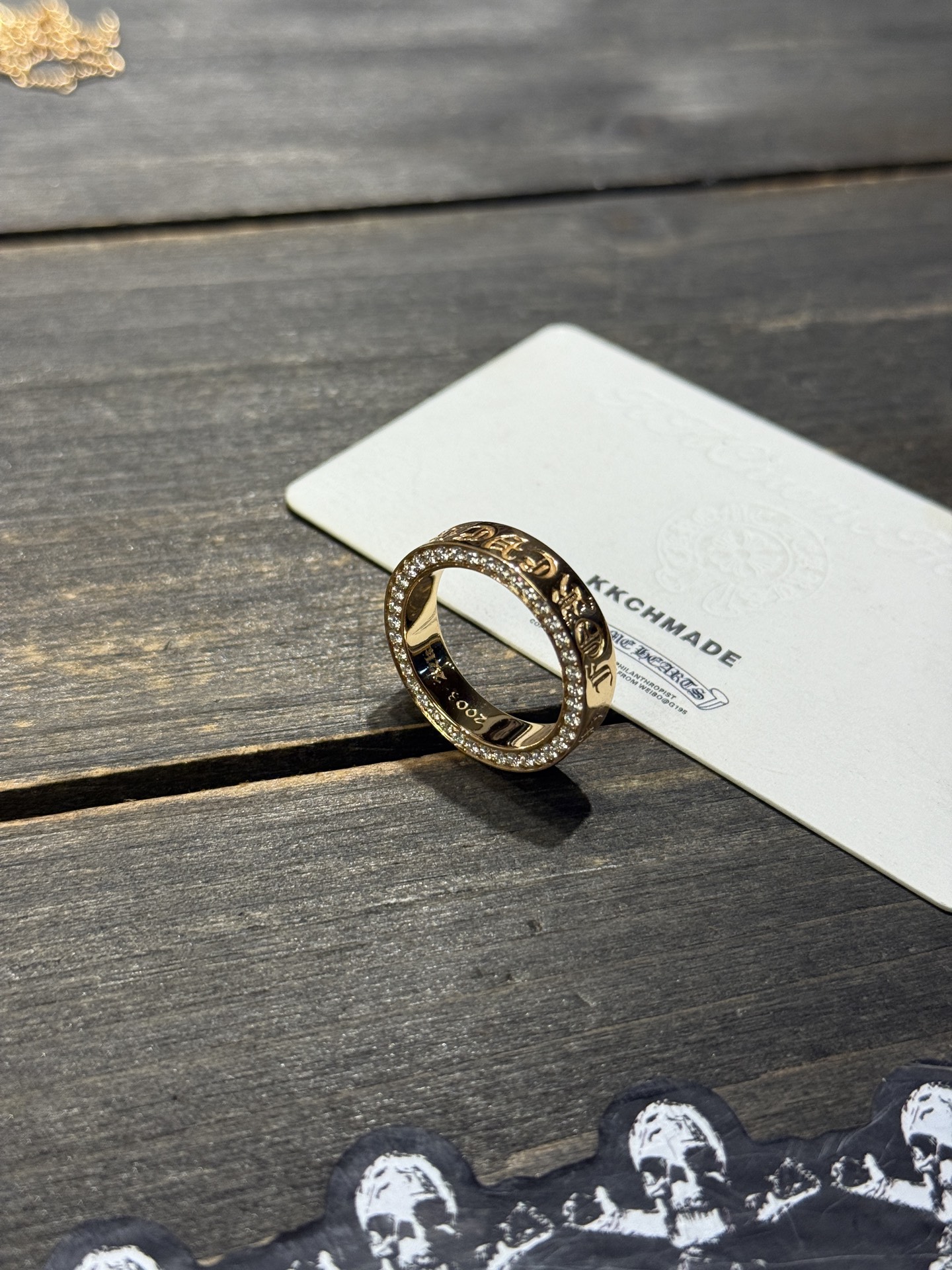 Ring, Custom Gold-Plated Diamond Setting