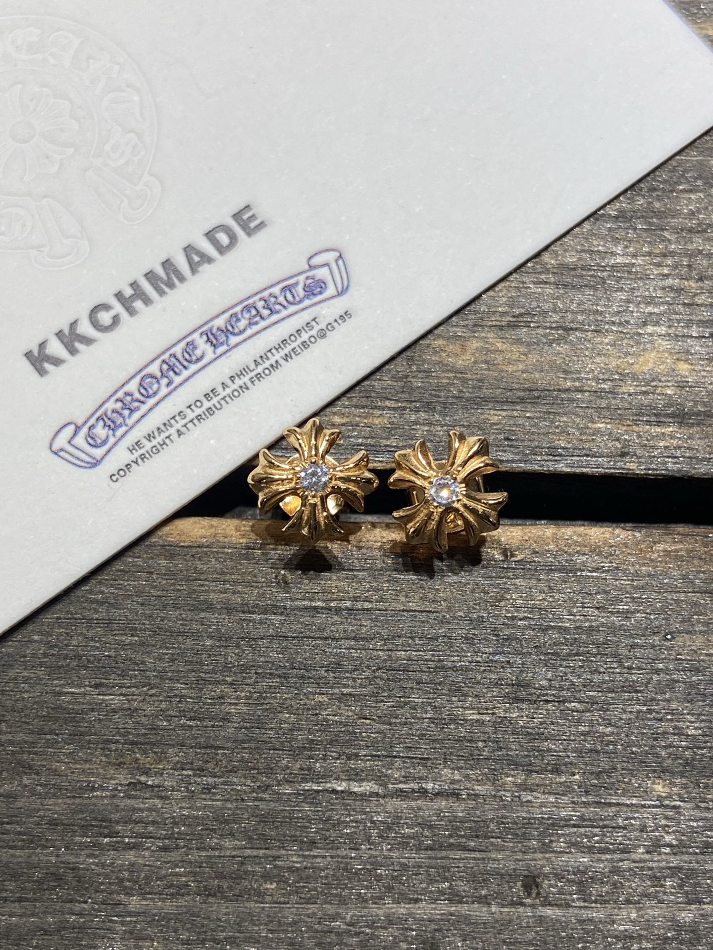 Earrings, Gold-Plated Diamond Custom