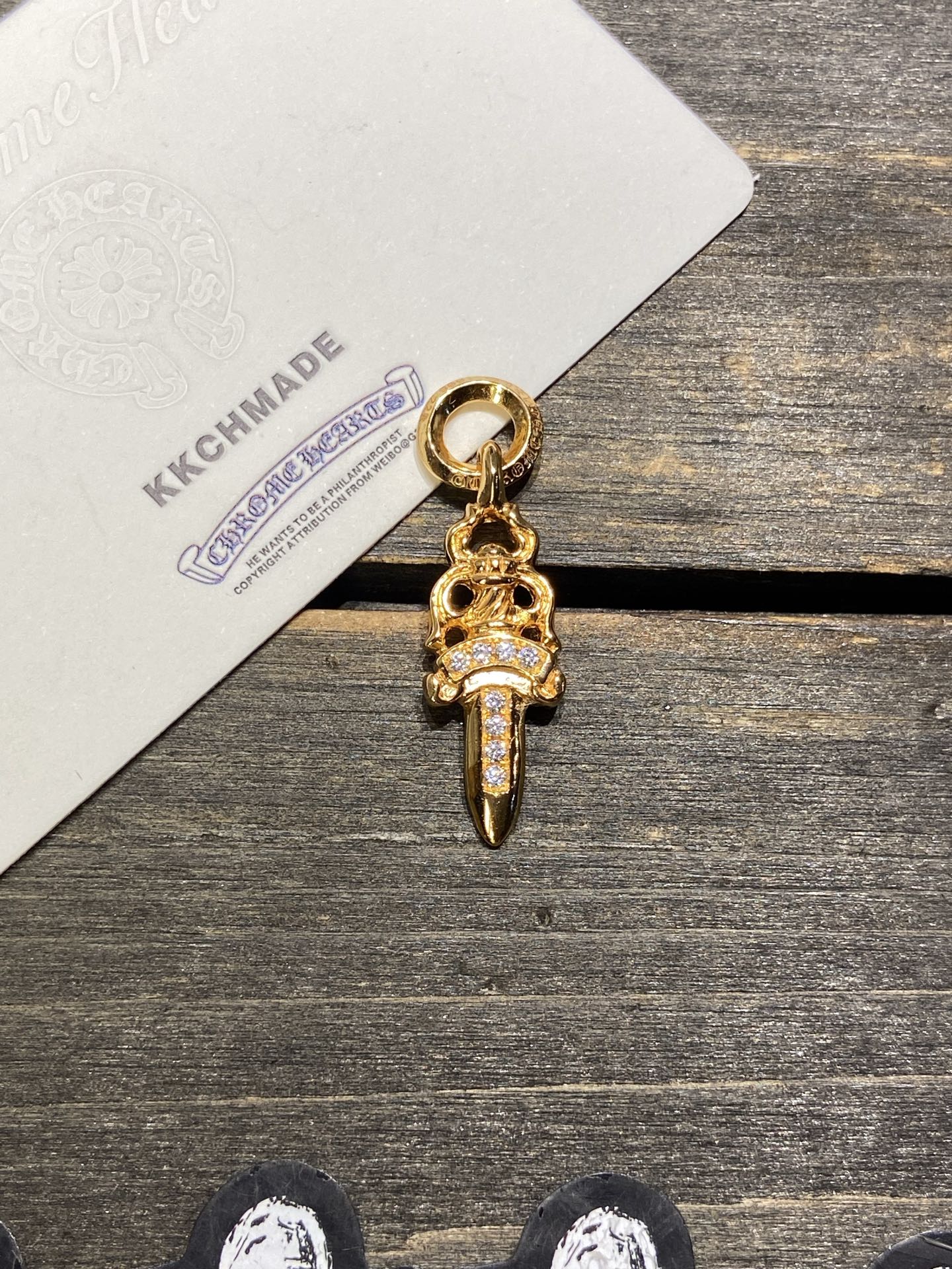 Custom Gold-Plated Diamond Setting, Necklace Pendant
