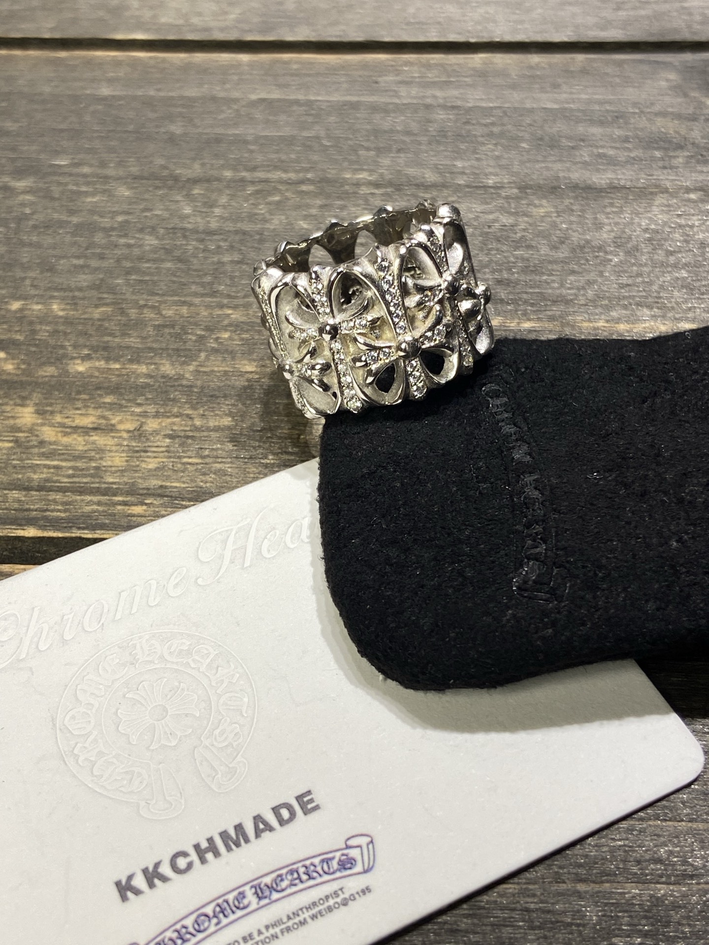 Ring, Custom Gold-Plated Diamond Setting