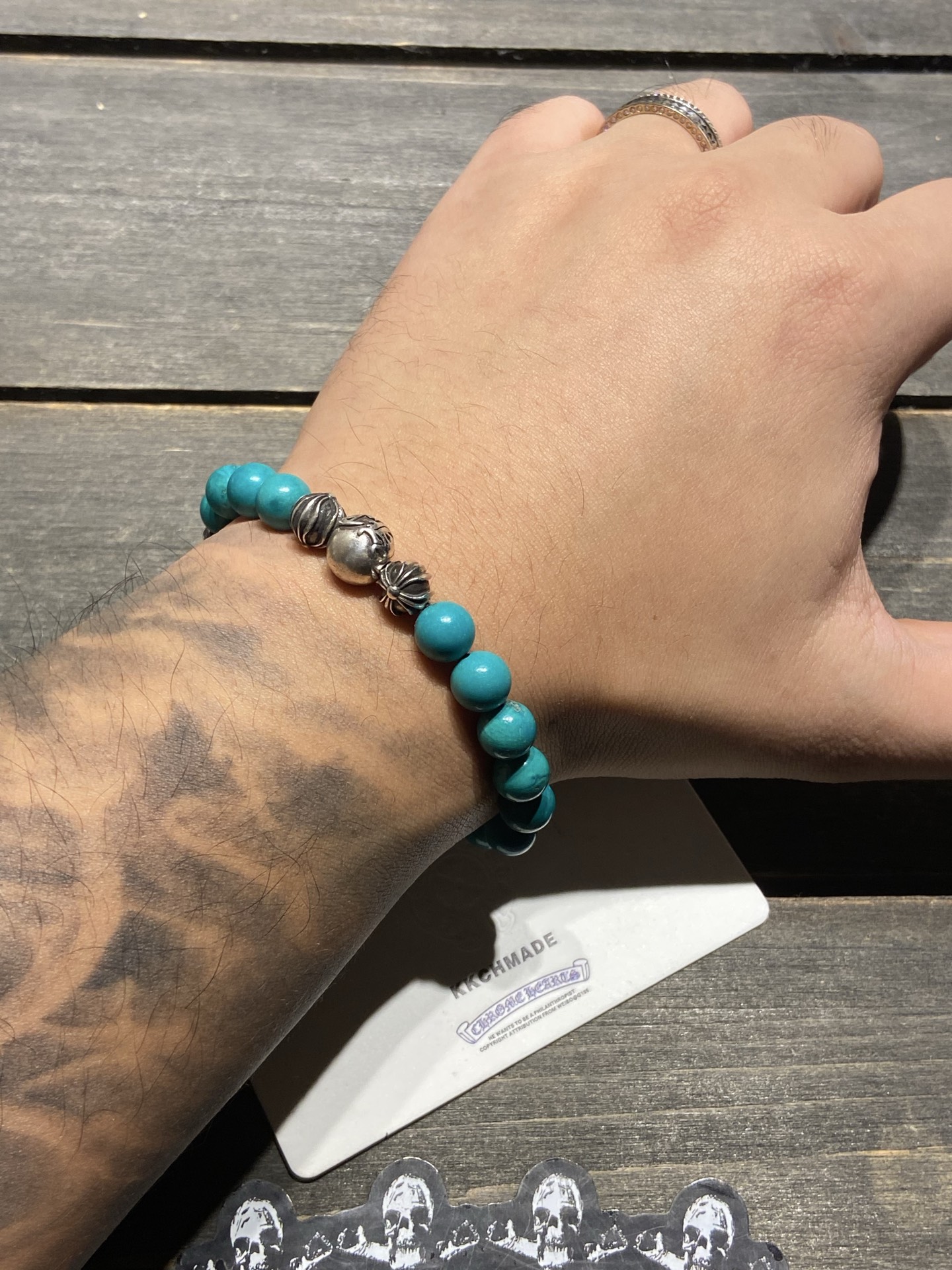 Silver bead bracelet