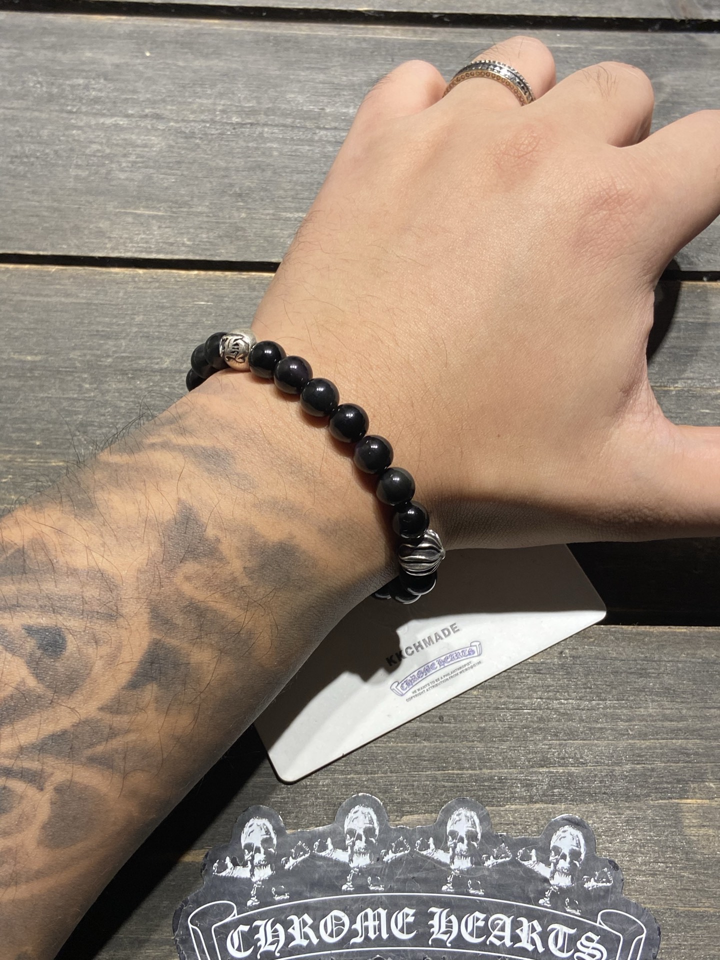 Silver bead bracelet