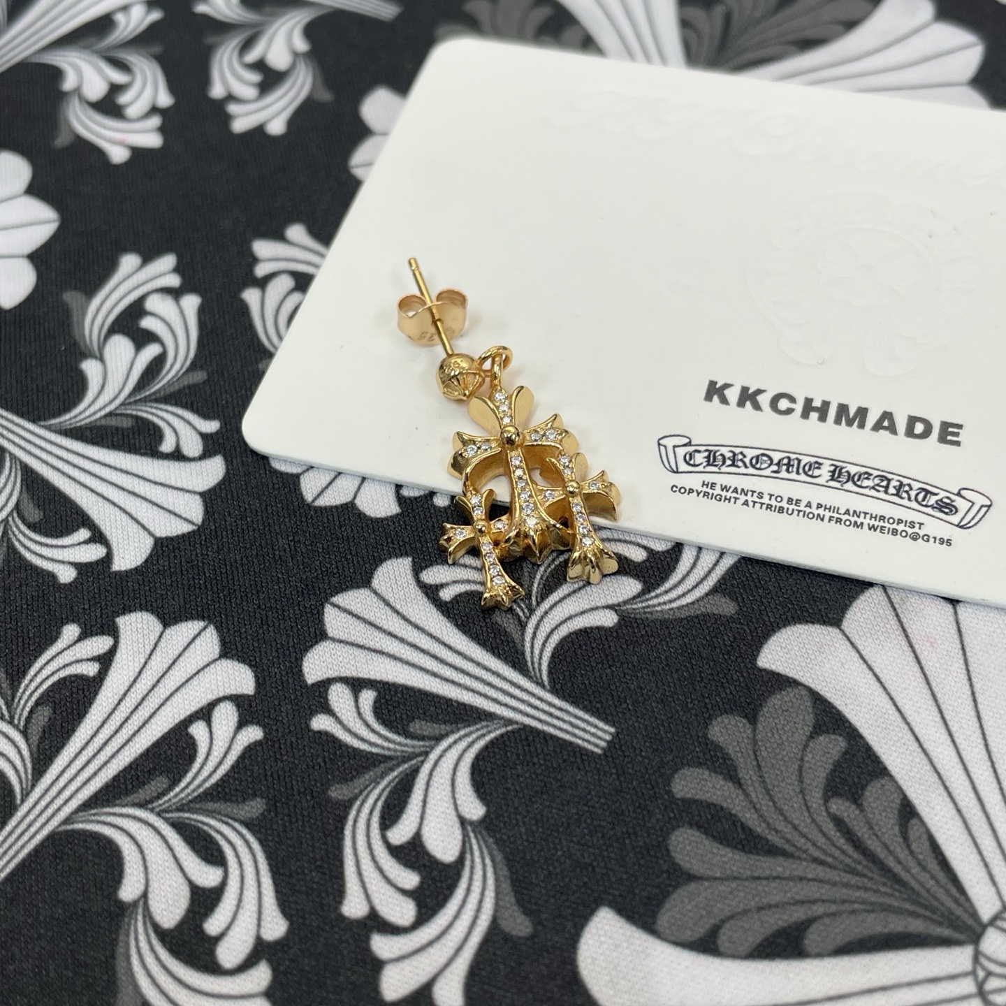 Earrings, Gold-Plated Diamond Custom