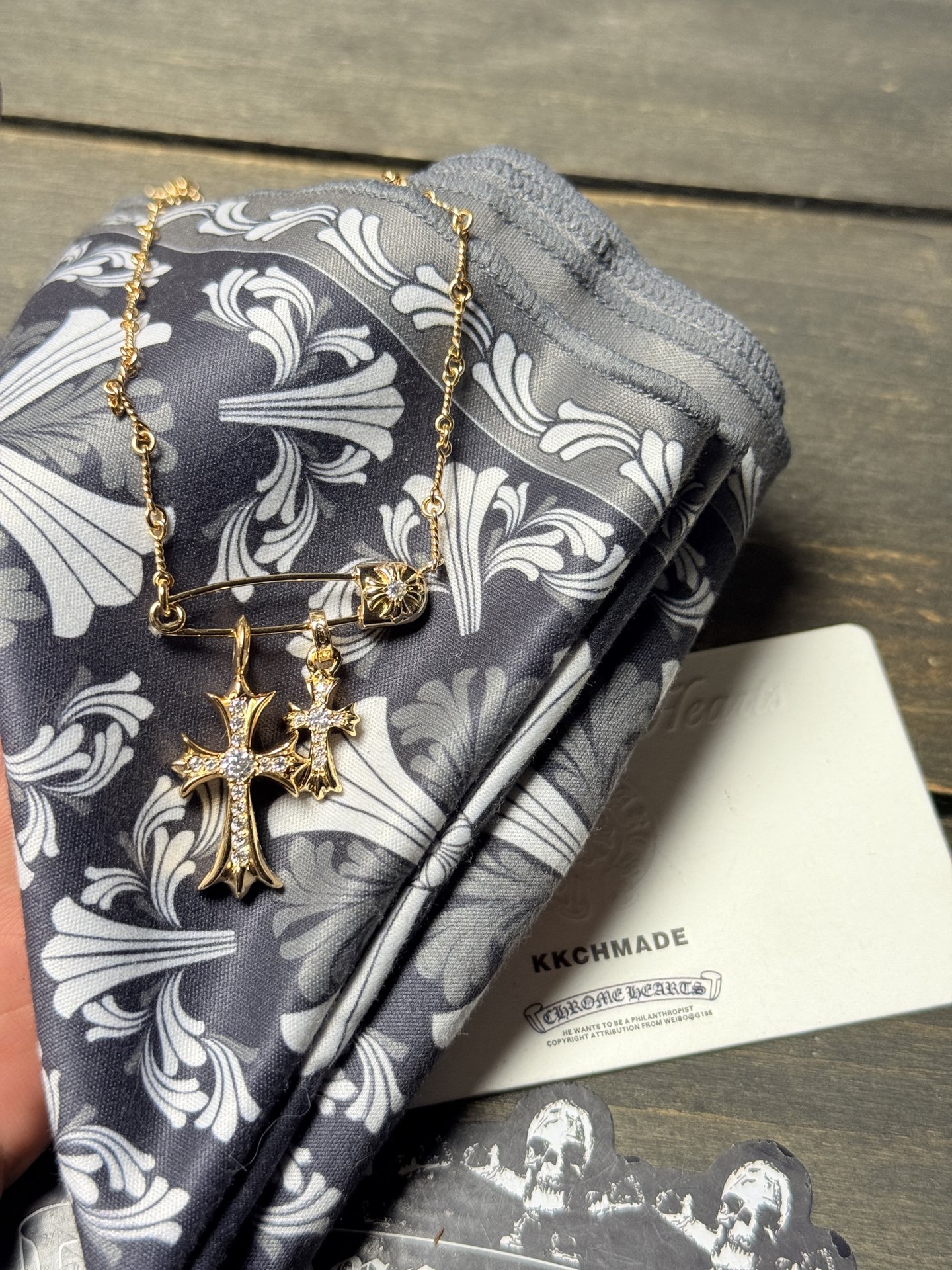 Custom Gold-Plated Diamond Setting, Necklace Pendant
