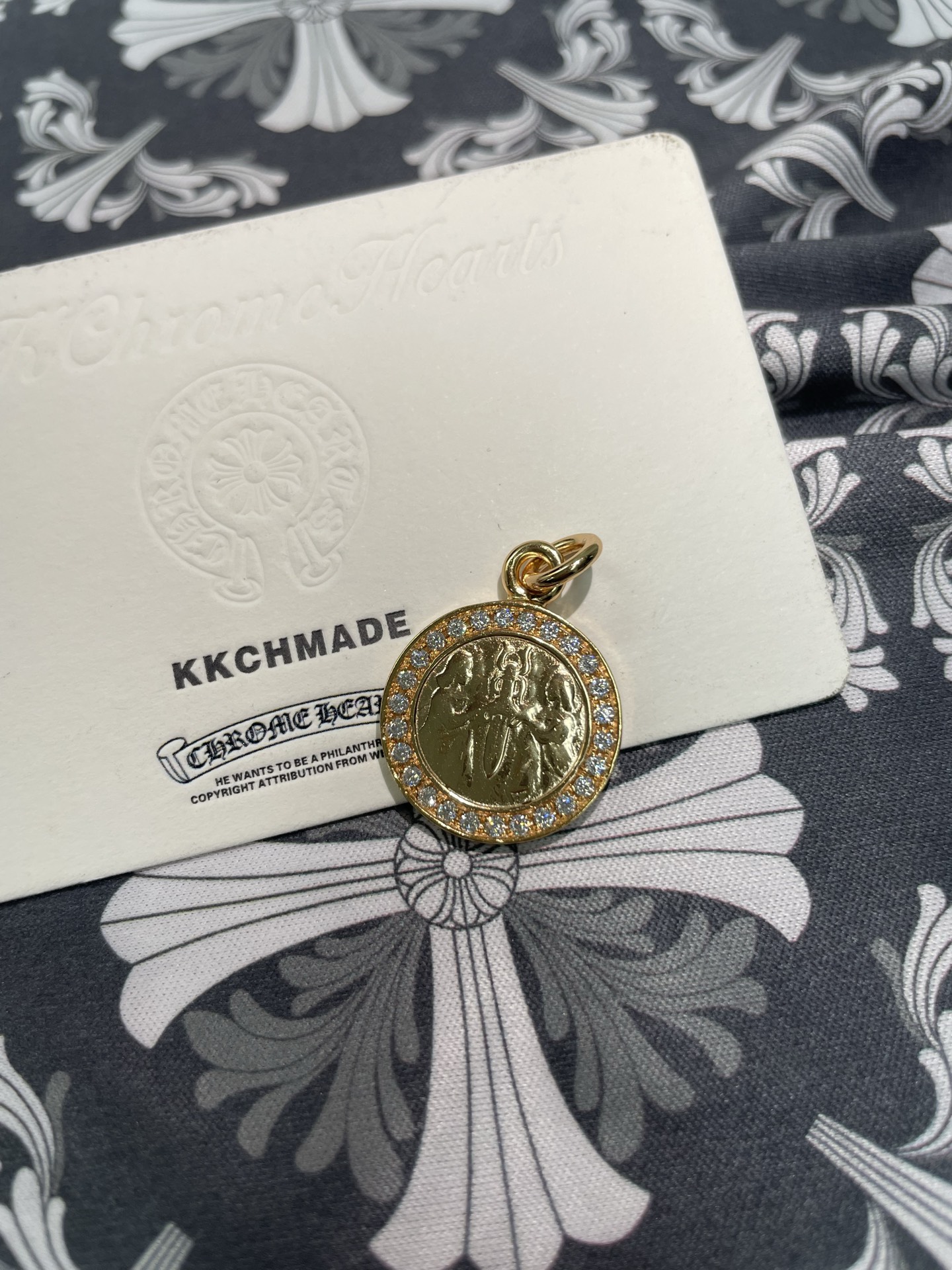 Custom Gold-Plated Diamond Setting, Necklace Pendant