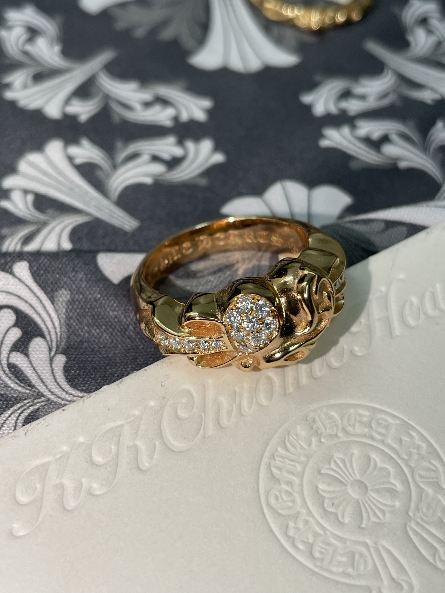 Ring, Custom Gold-Plated Diamond Setting