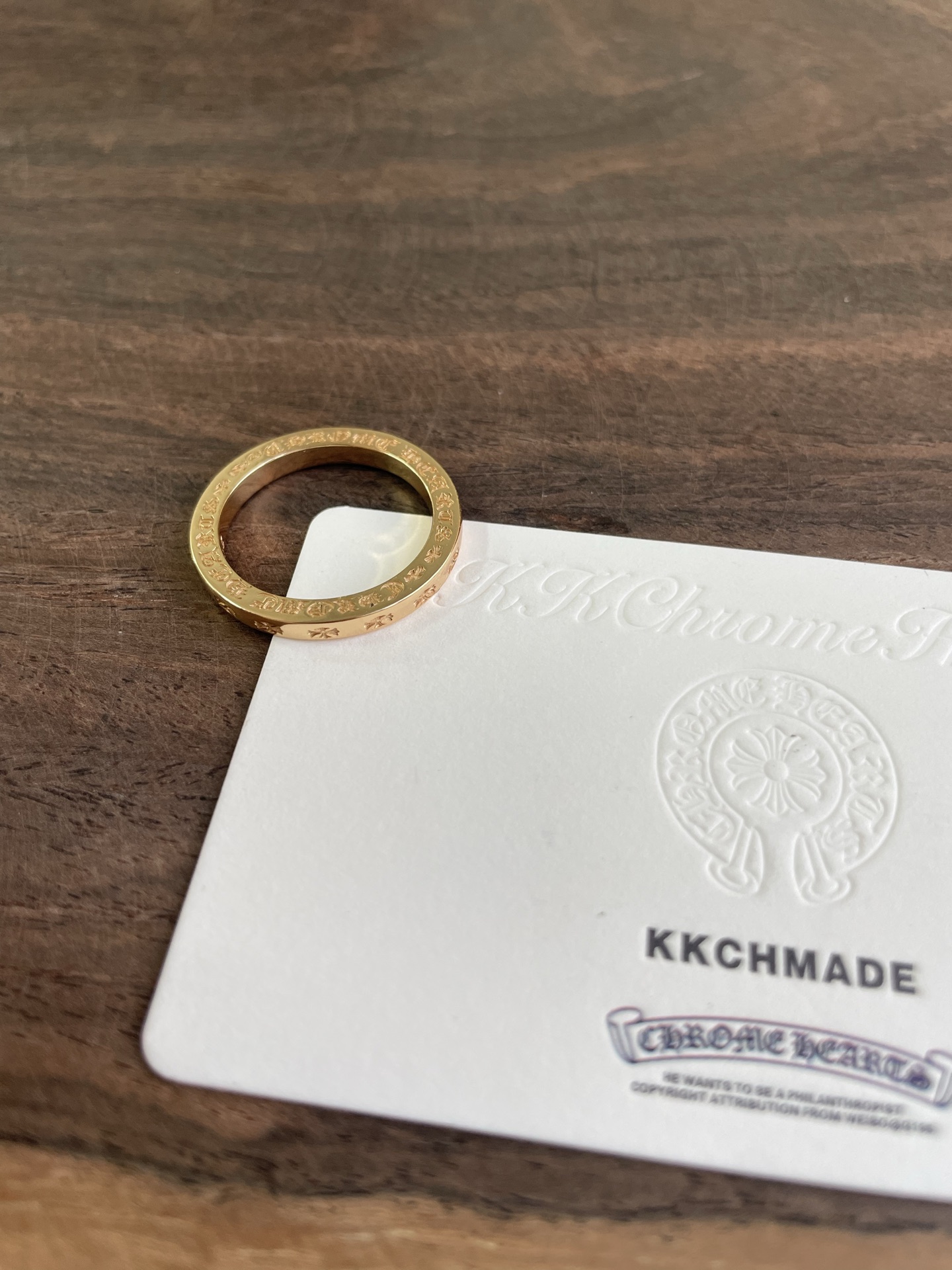 Ring, Custom Gold-Plated Diamond Setting