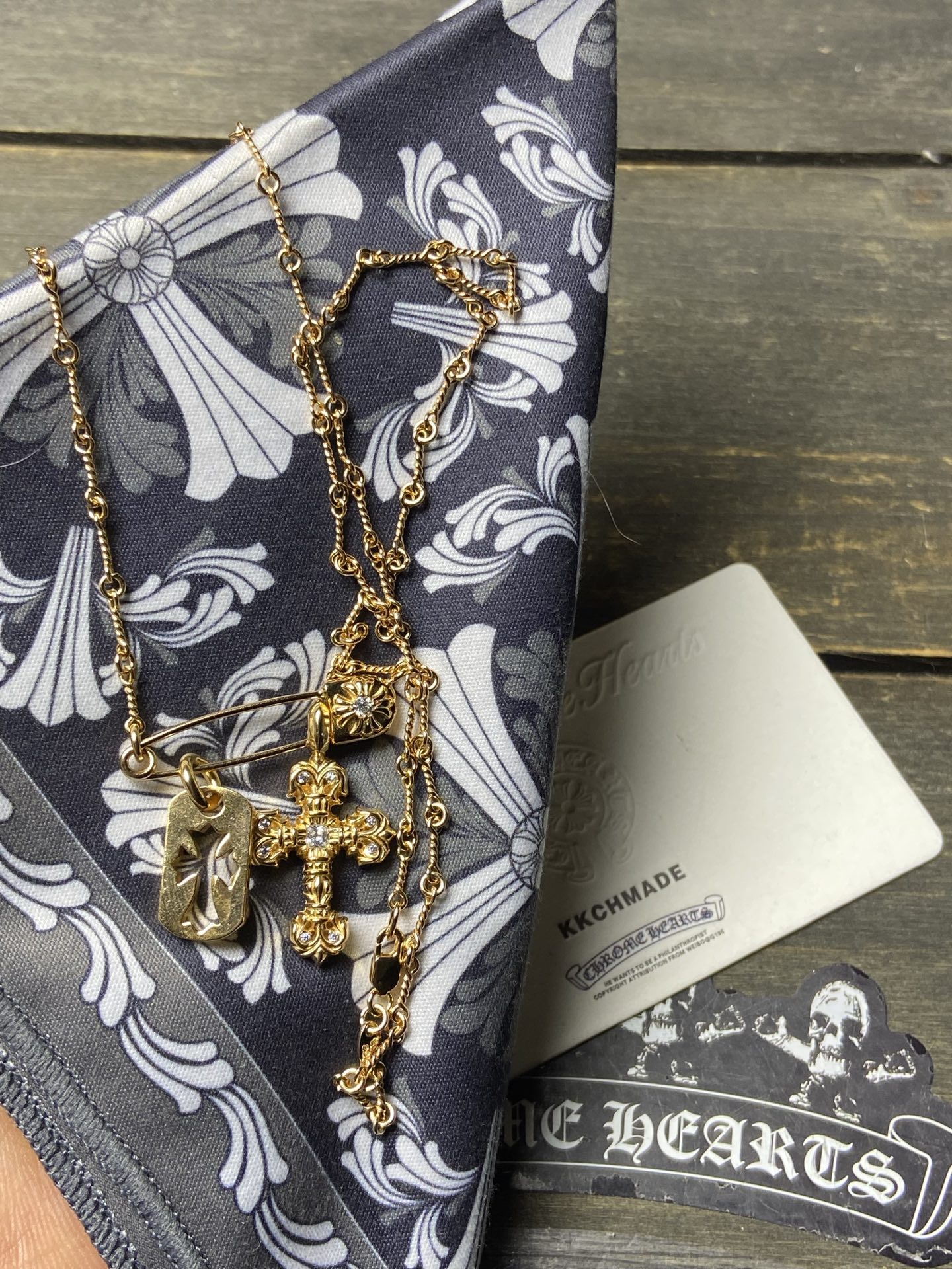 Custom Gold-Plated Diamond Setting, Necklace Pendant