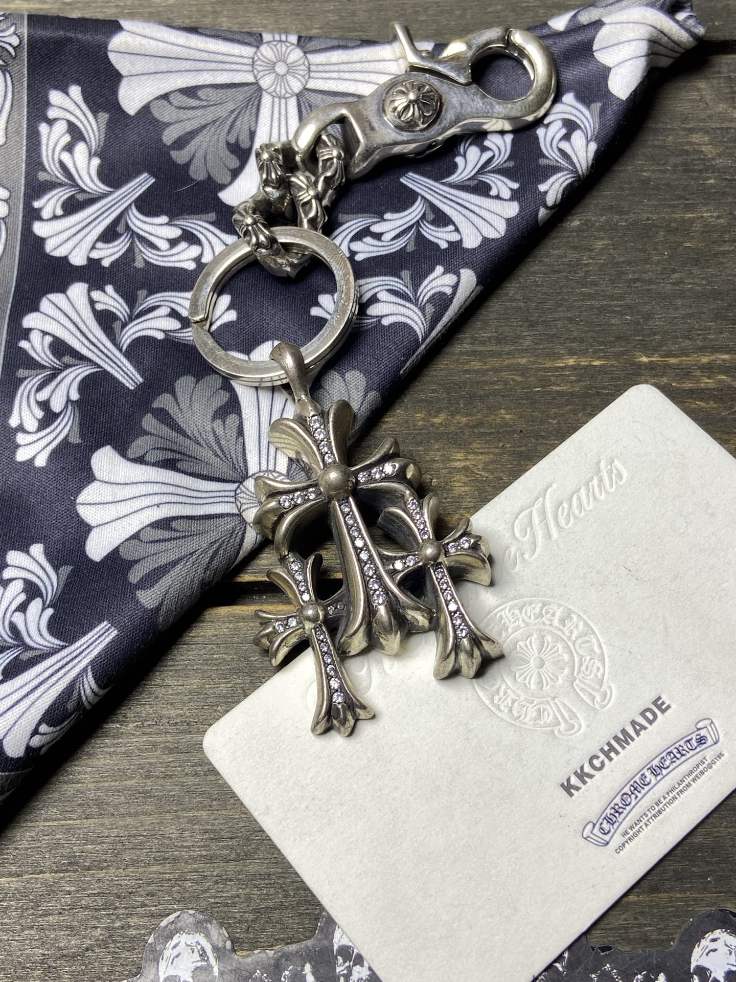 Keychain, 925 silver diamond custom