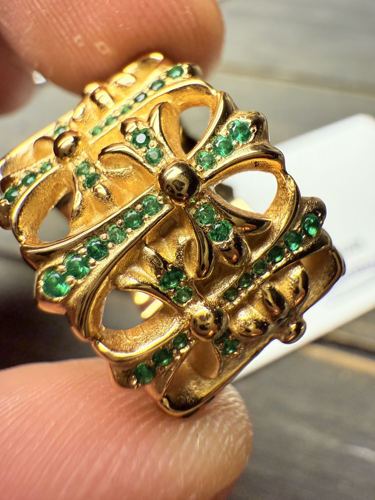 Ring, Custom Gold-Plated Diamond Setting