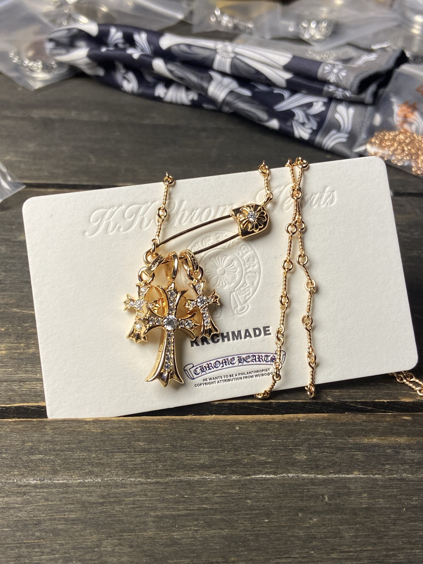 Custom Gold-Plated Diamond Setting, Necklace Pendant