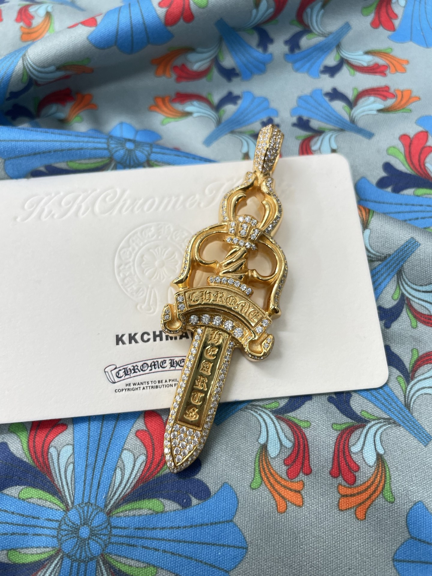 Custom Gold-Plated Diamond Setting, Necklace Pendant