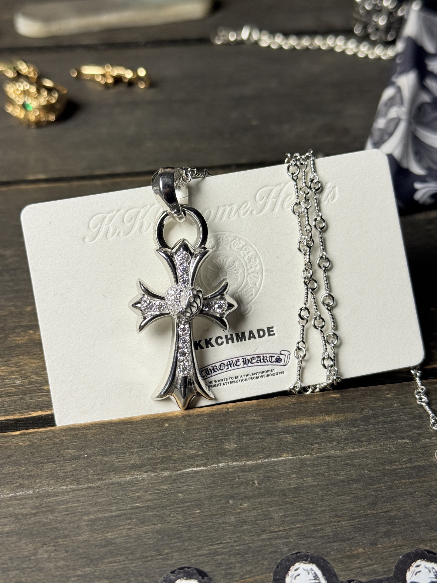 Custom Gold-Plated Diamond Setting, Necklace Pendant