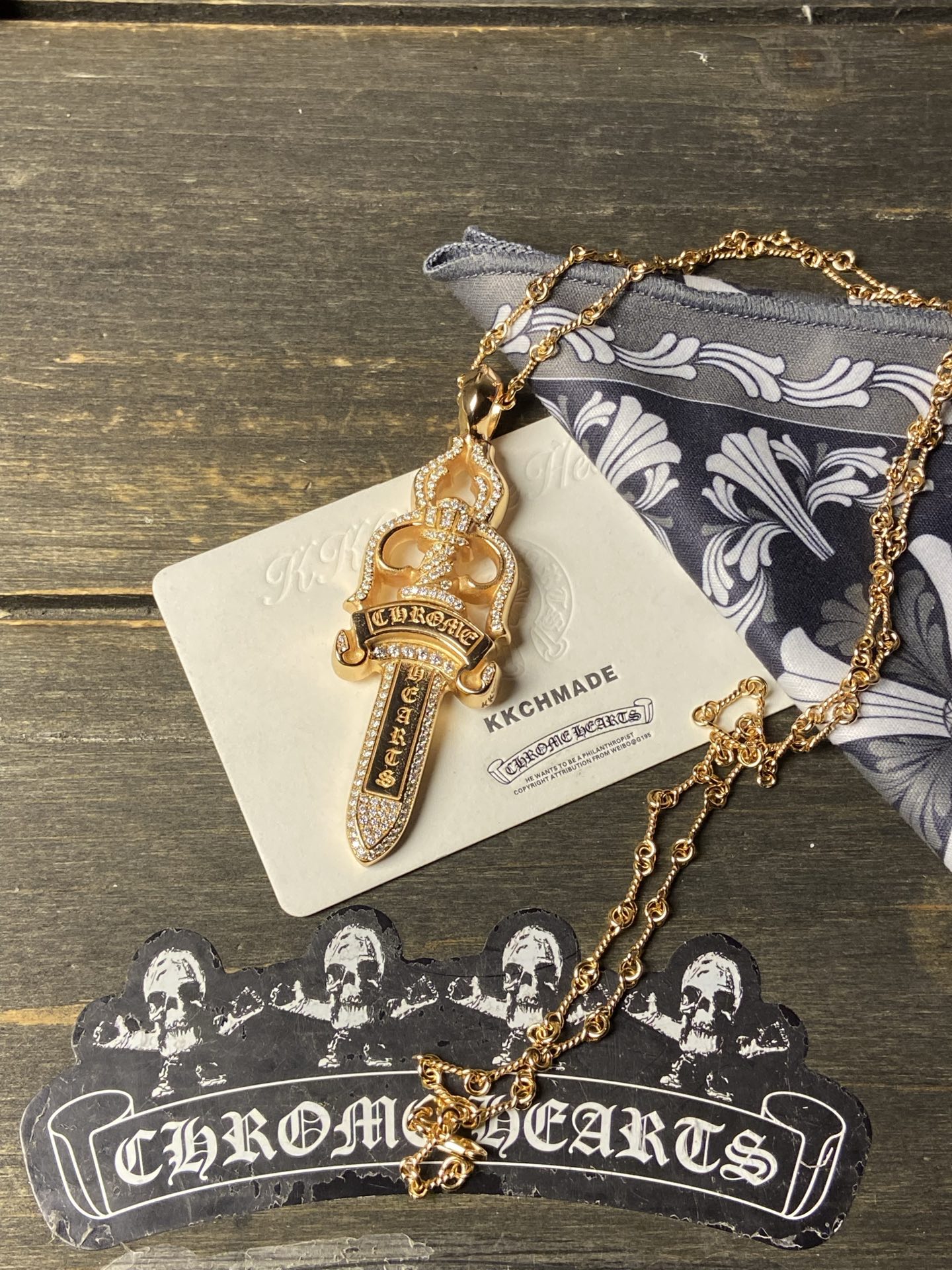 Custom Gold-Plated Diamond Setting, Necklace Pendant