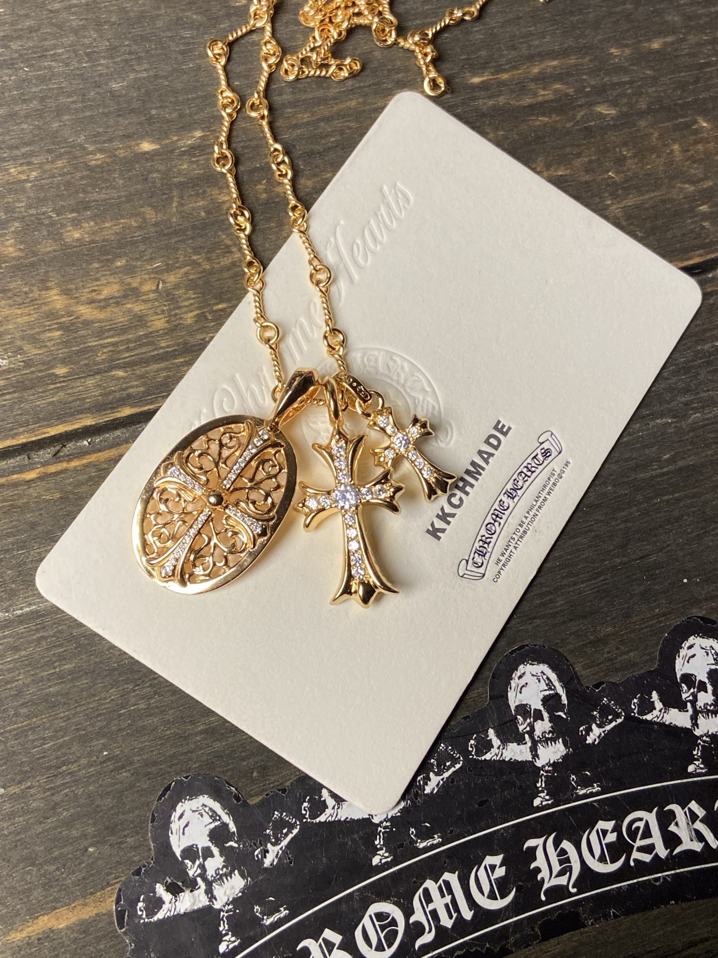 Custom Gold-Plated Diamond Setting, Necklace Pendant