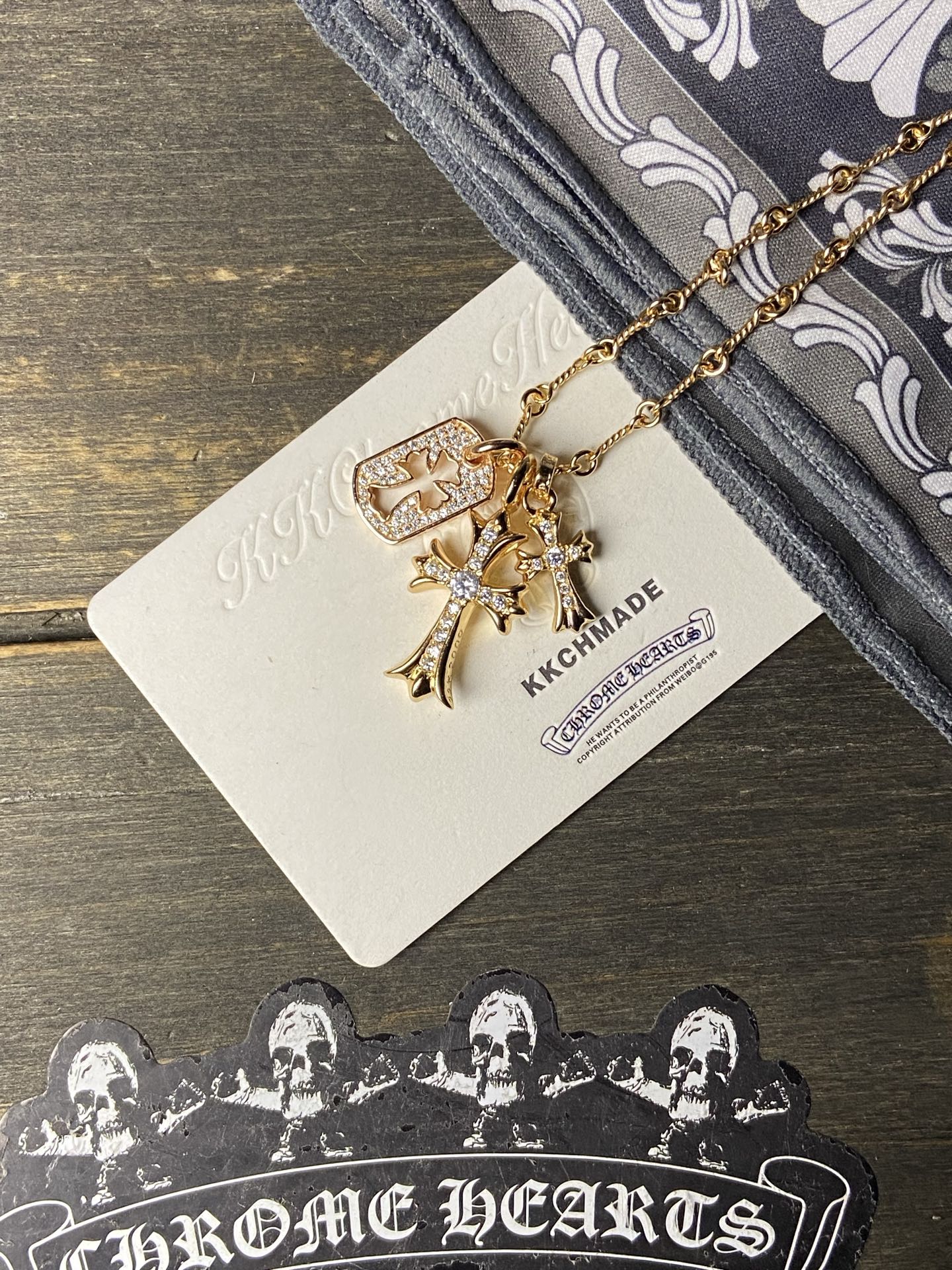 Custom Gold-Plated Diamond Setting, Necklace Pendant