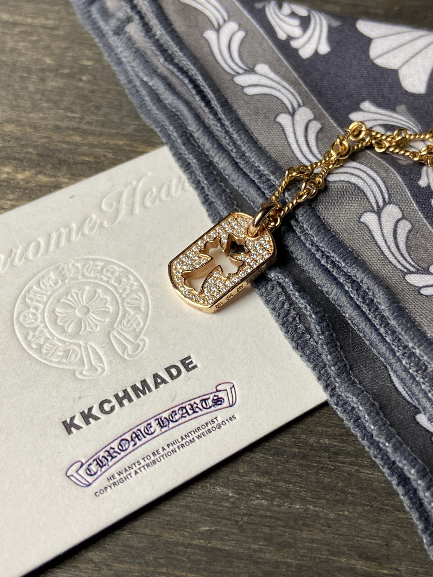 Custom Gold-Plated Diamond Setting, Necklace Pendant