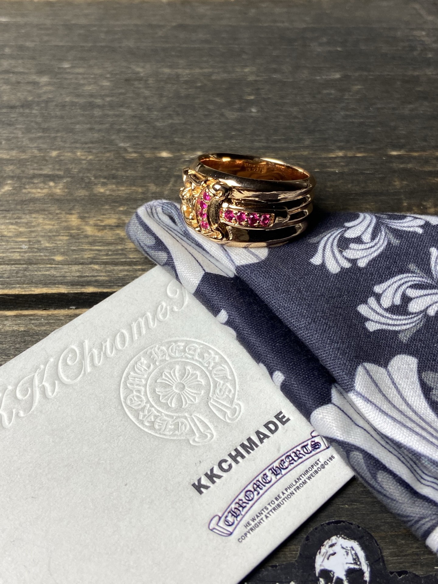 Ring, Custom Gold-Plated Diamond Setting