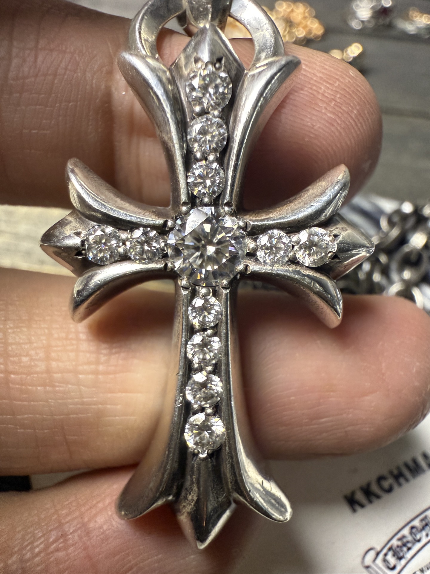Necklace Pendant, 925 Silver Diamond Custom